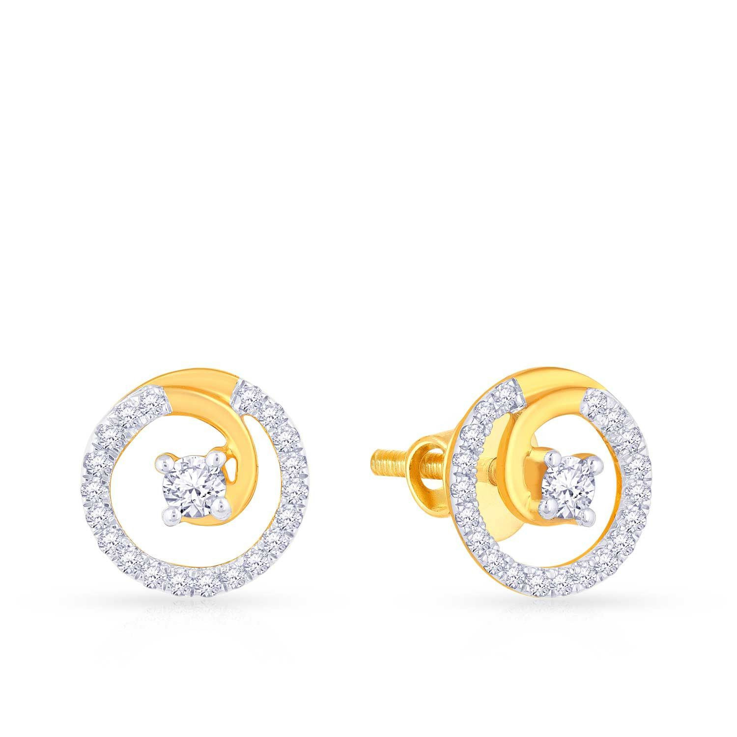 Mine Diamond Studded Gold Studs Earring ERGEN13268