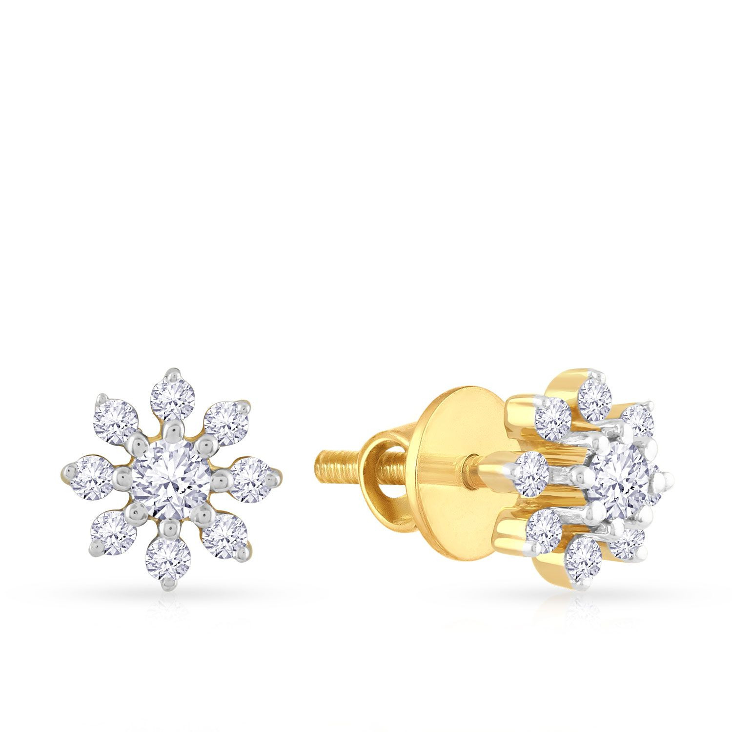 Mine Diamond Studded Gold Studs Earring ERGEN13722