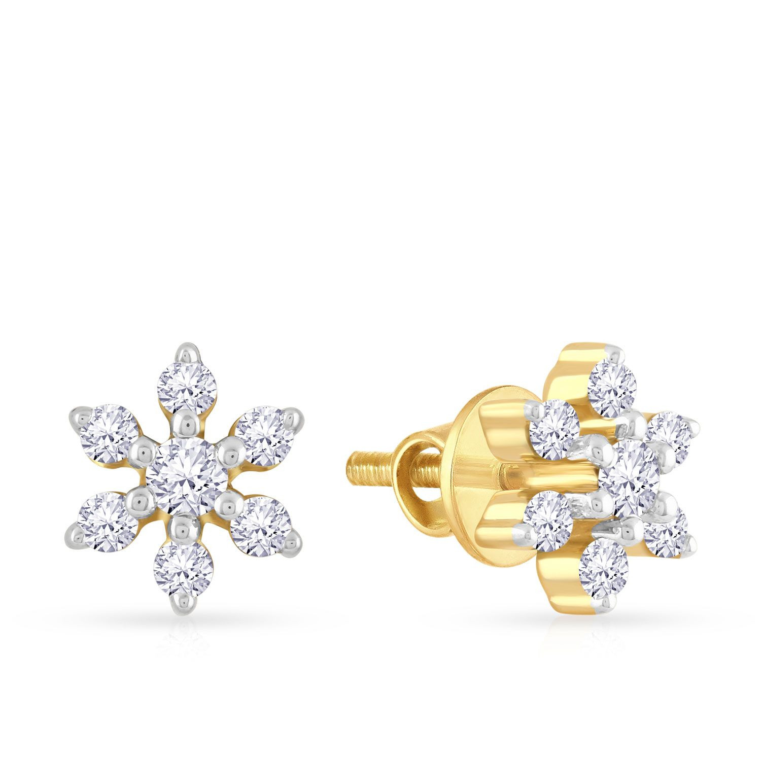 Mine Diamond Studded Gold Studs Earring ERGEN13724