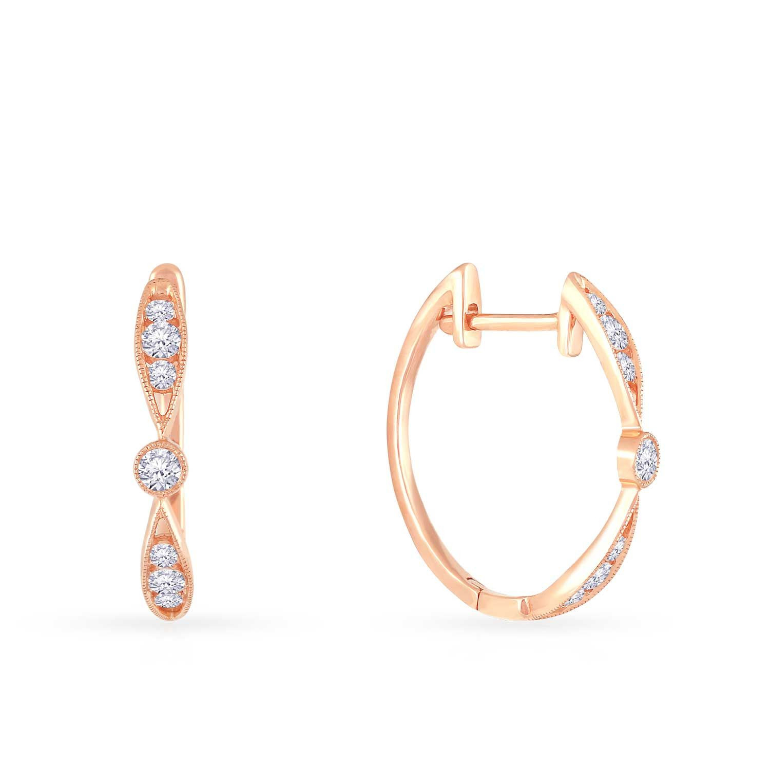 Mine Diamond Studded Gold Hoops & Bali Earring ERGEN13945
