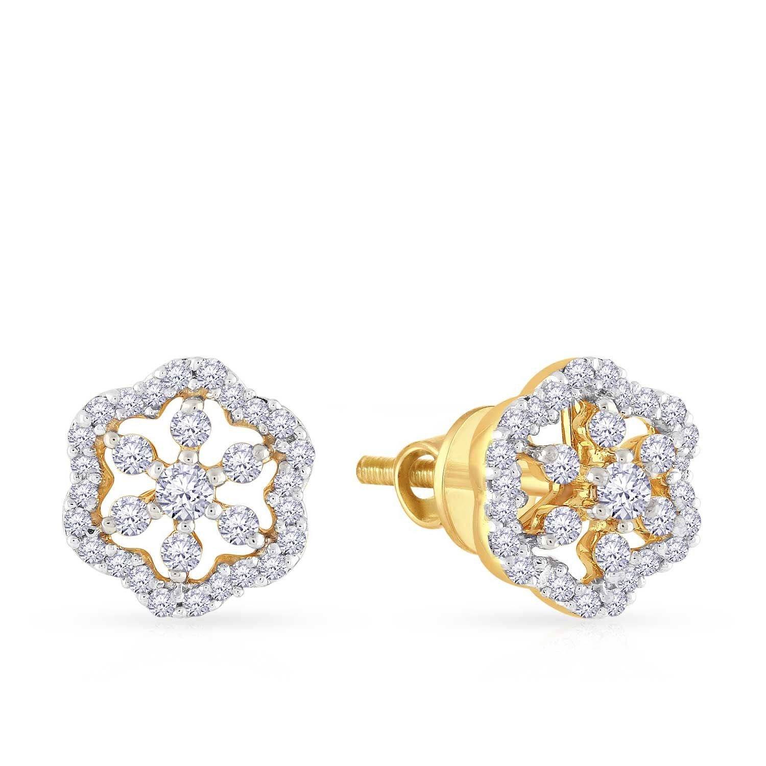 Mine Diamond Studded Gold Studs Earring ERGEN14105
