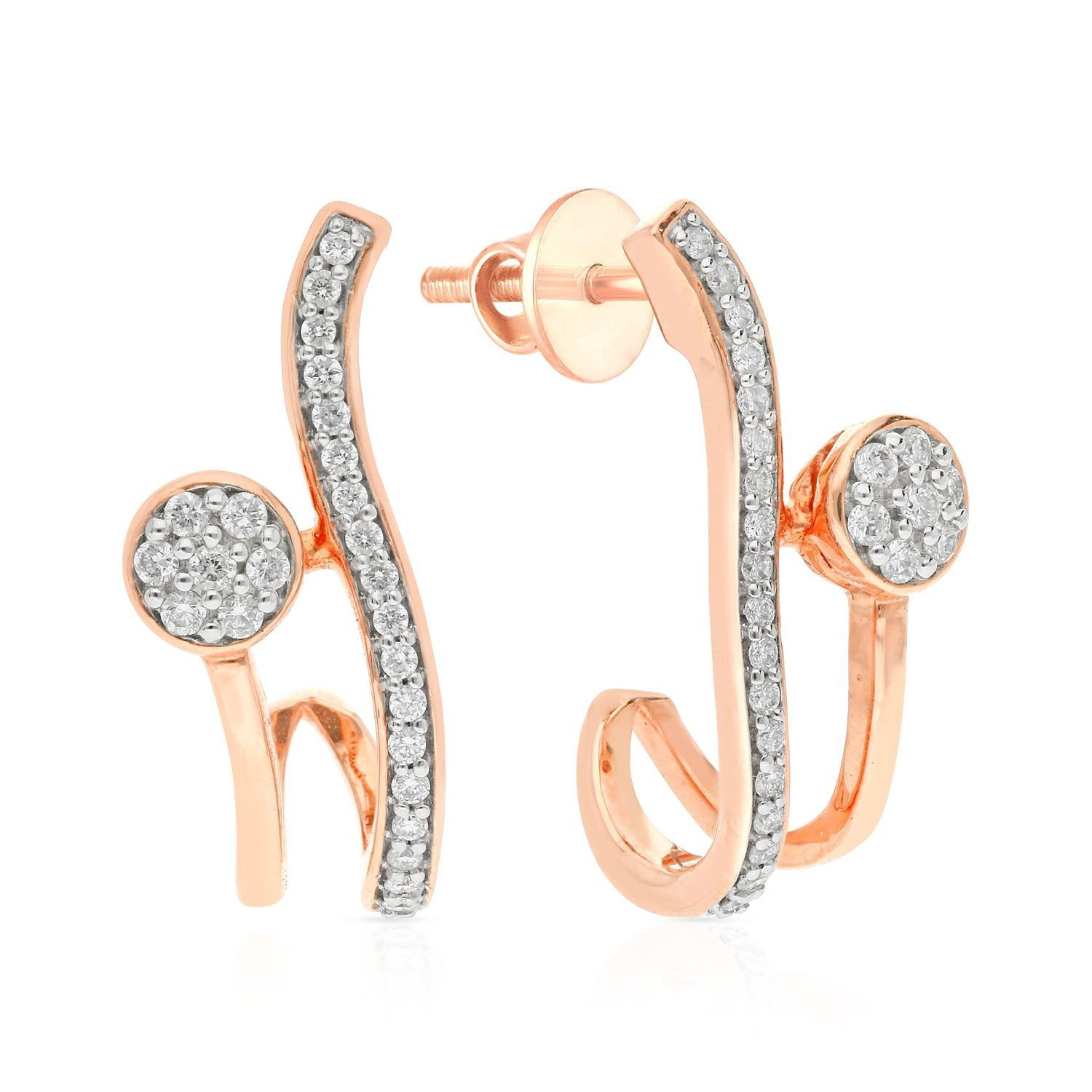Mine Diamond Studded Gold Hoops & Bali Earring ERGEN14152