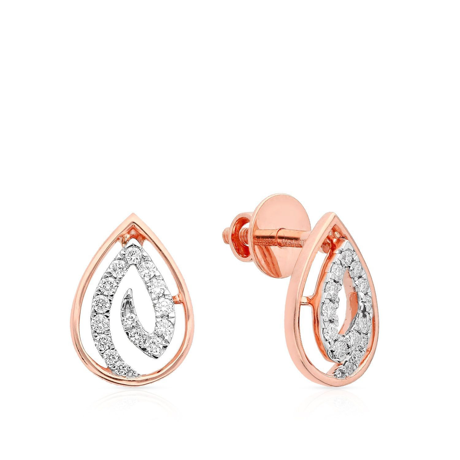 Mine Diamond Studded Gold Studs Earring ERGEN14183