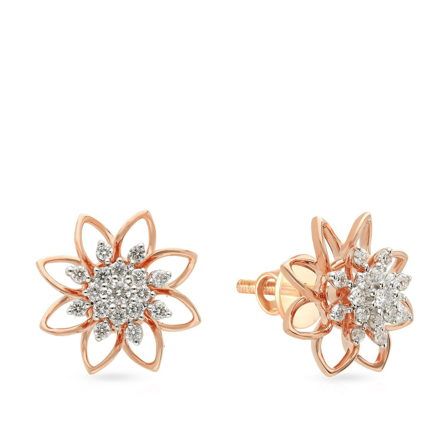 Mine Diamond Studded Gold Studs Earring ERGEN14421