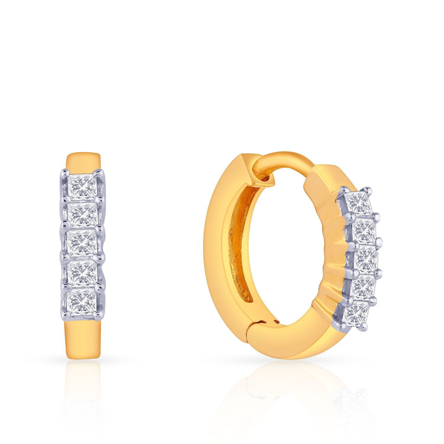 Mine Diamond Studded Gold Hoops & Bali Earring ERGEN15221