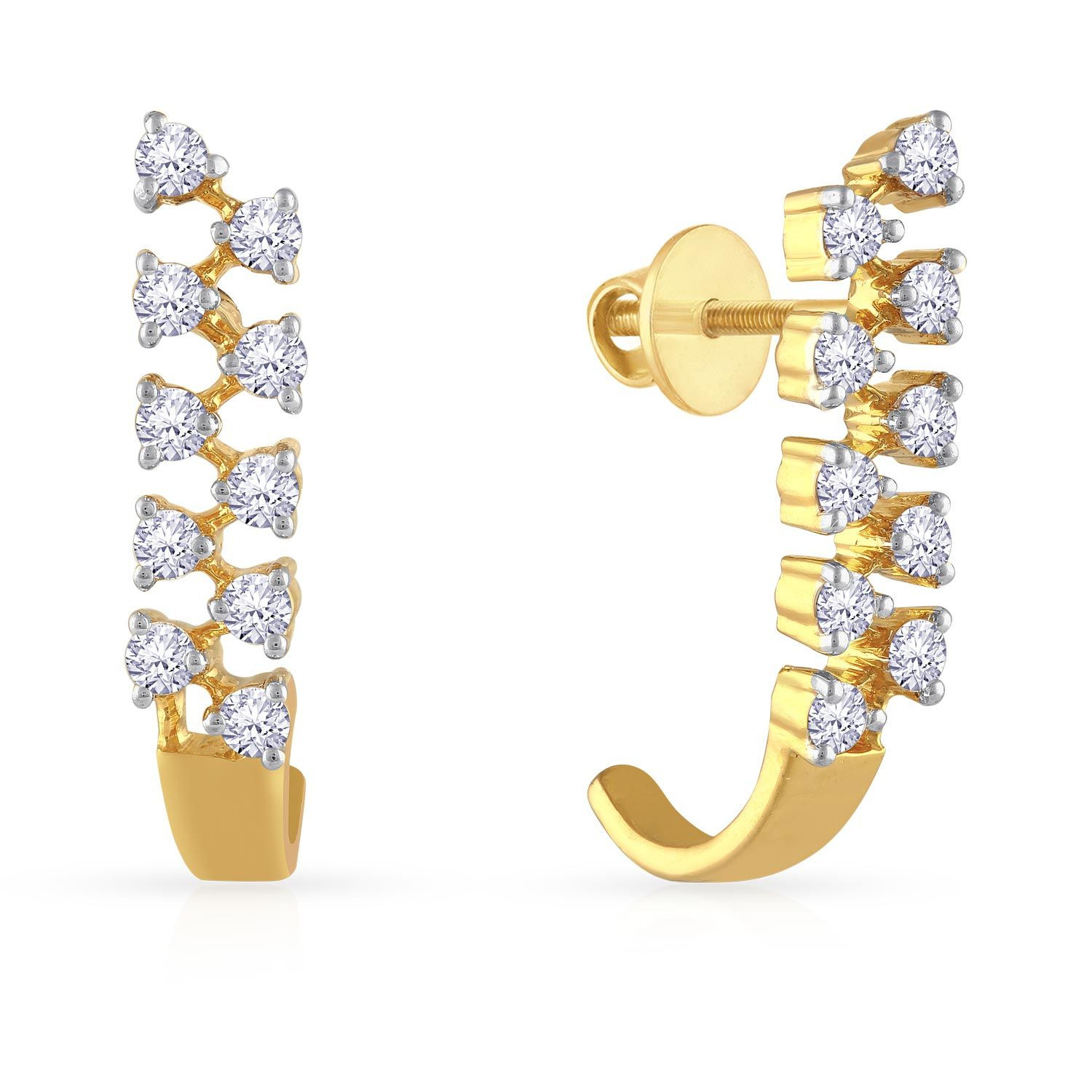 Mine Diamond Studded Gold Hoops & Bali Earring ERGEN15780