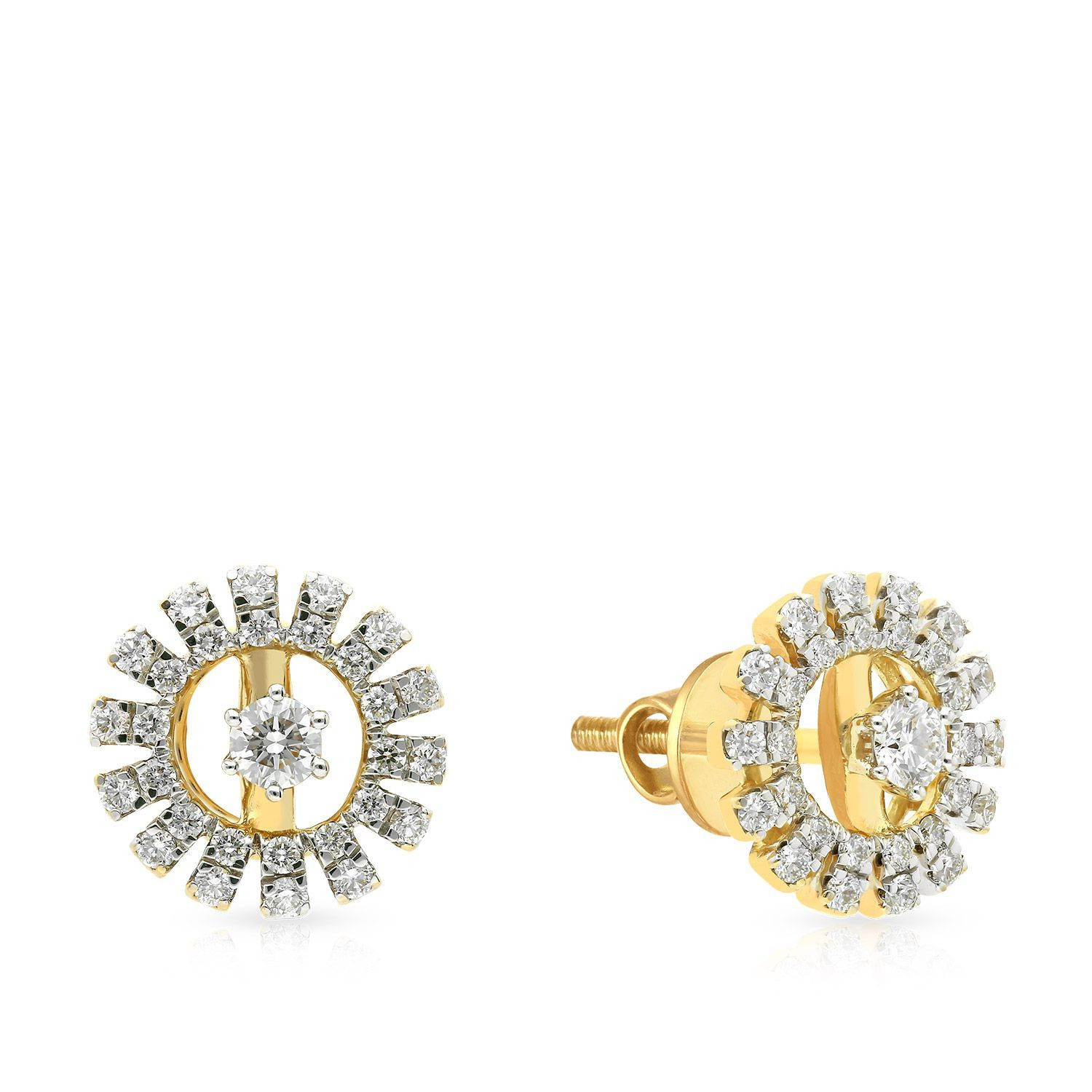 Mine Diamond Studded Gold Studs Earring ERGEN16673