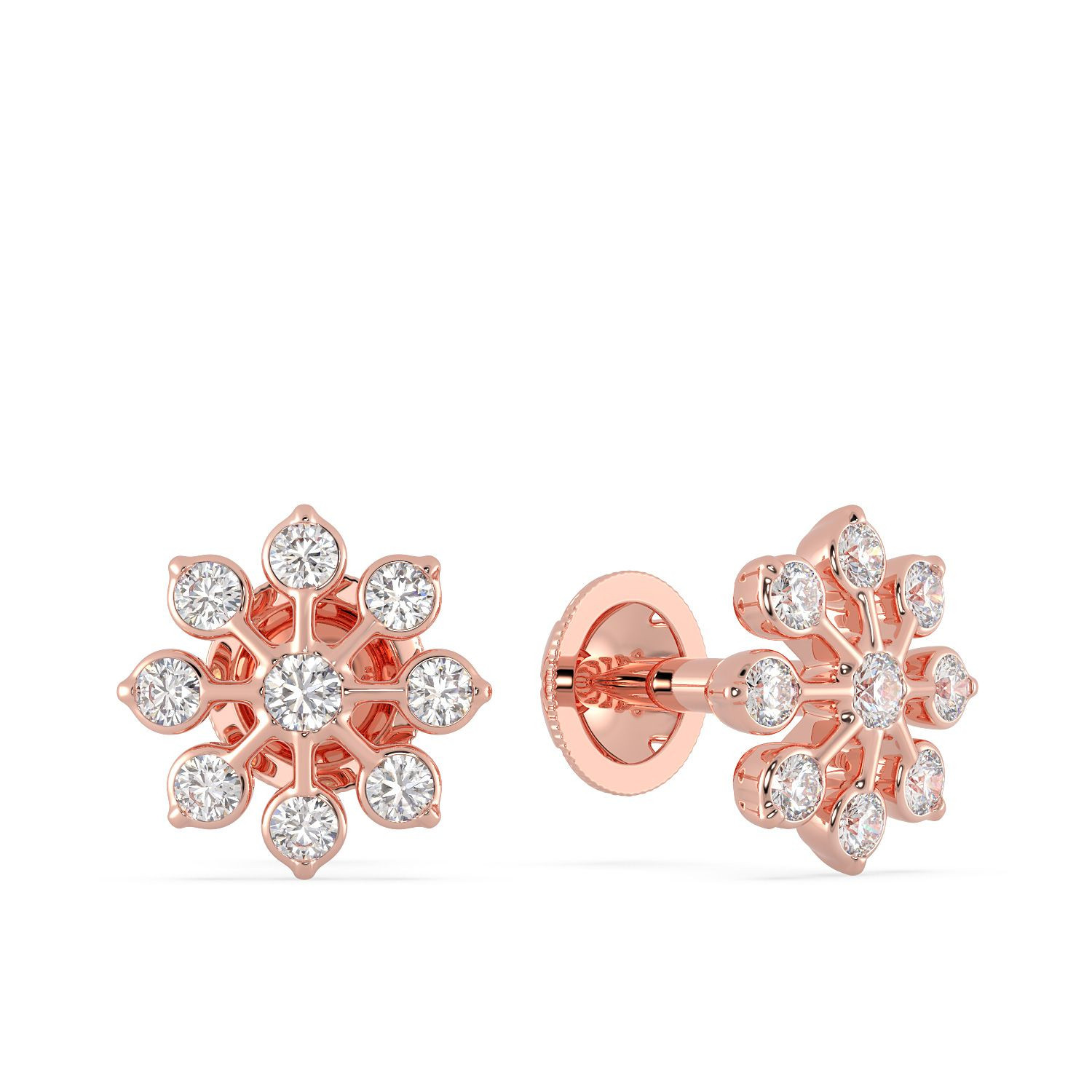Mine Diamond Studded Gold Studs Earring ERHRT10422