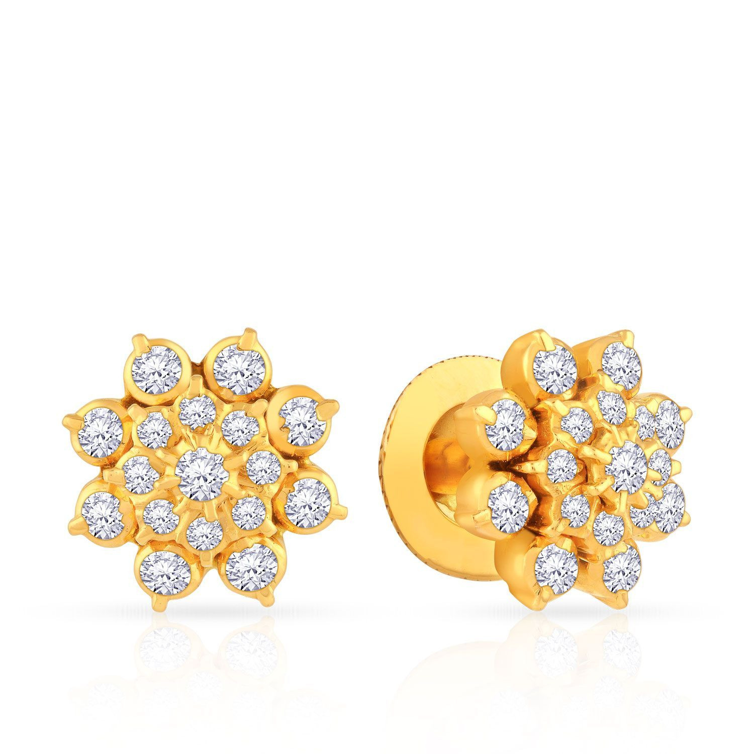 Mine Diamond Studded Gold Studs Earring ERHRT10502