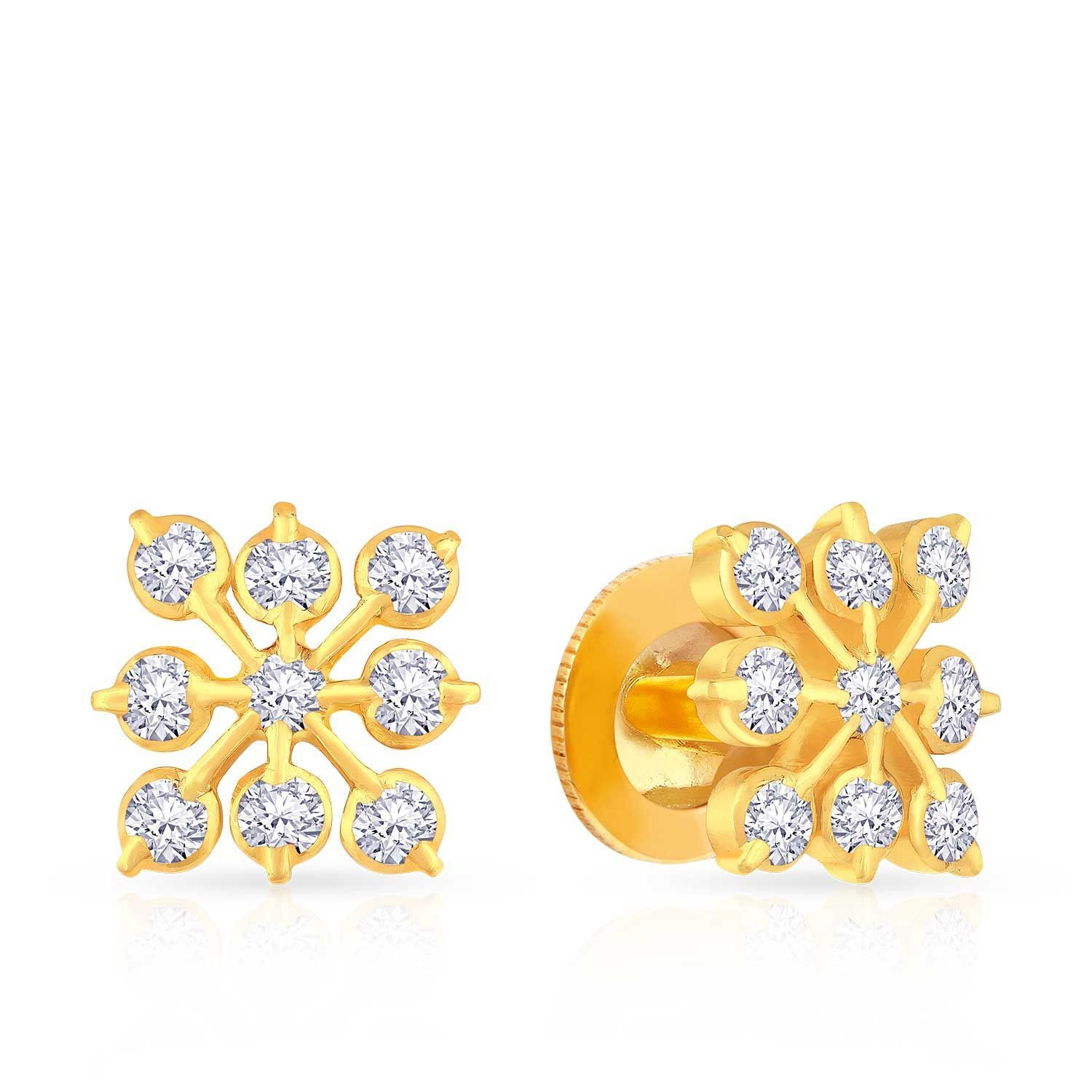 Mine Diamond Studded Gold Studs Earring ERHRT10580