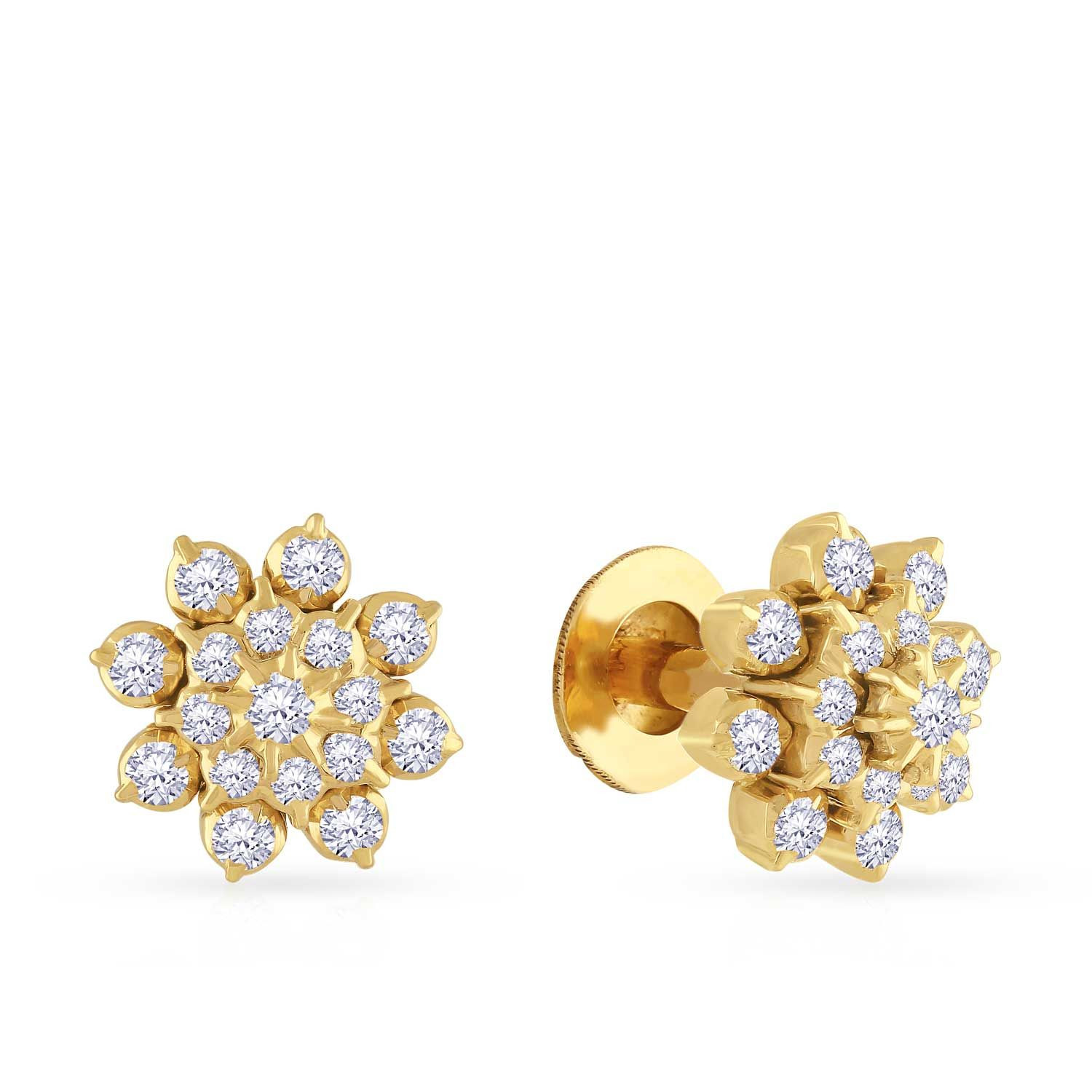 Mine Diamond Studded Gold Studs Earring ERHRT10671