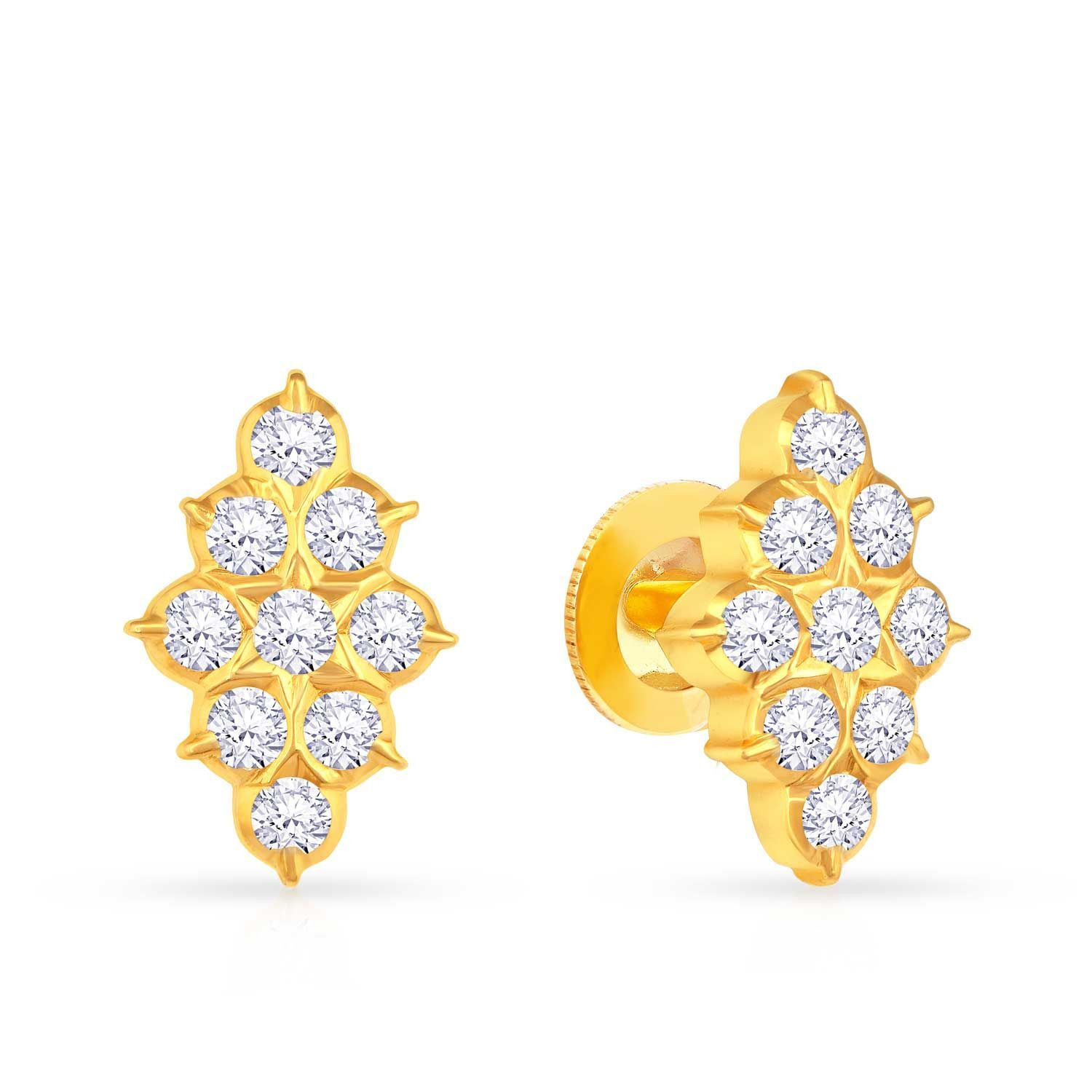 Mine Diamond Studded Gold Studs Earring ERHRT10862