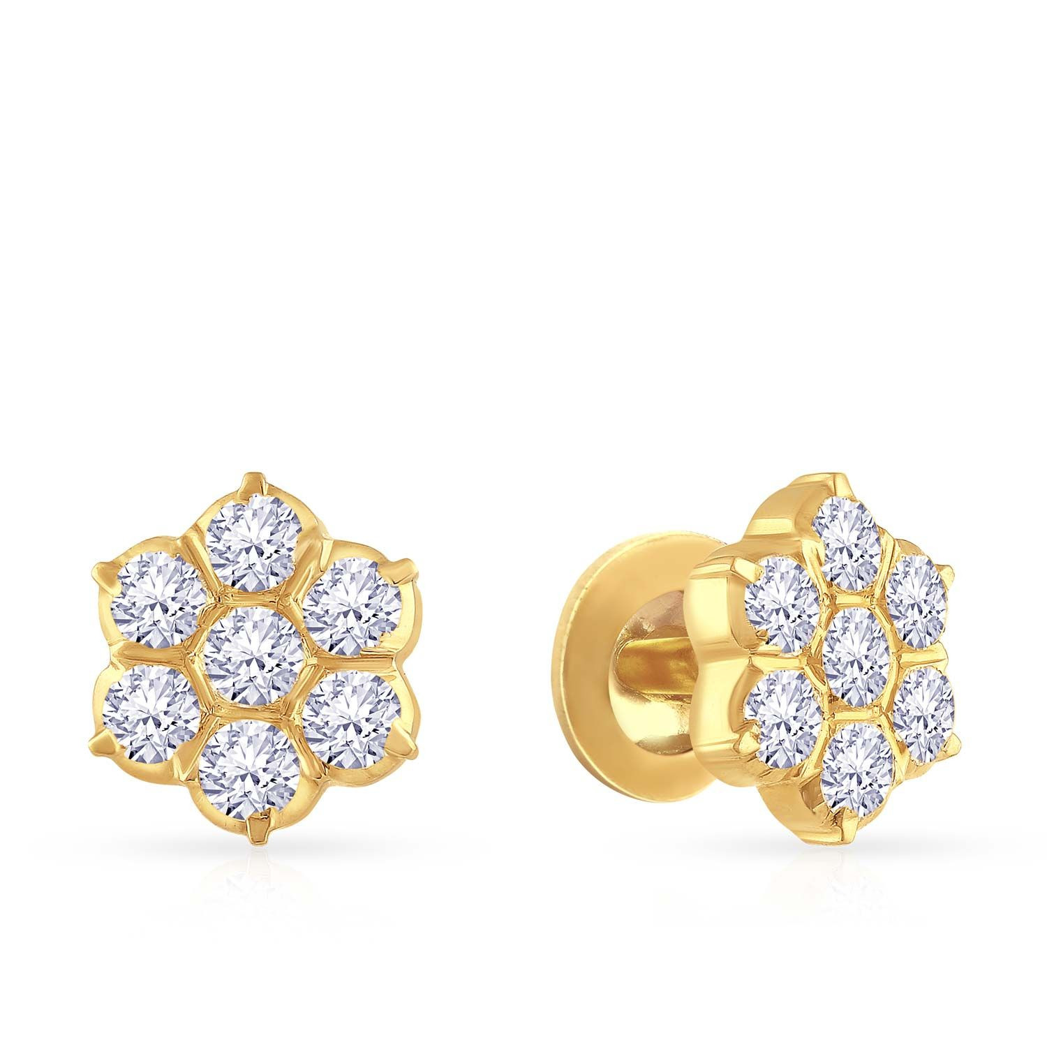 Mine Diamond Studded Gold Studs Earring ERHRT10903