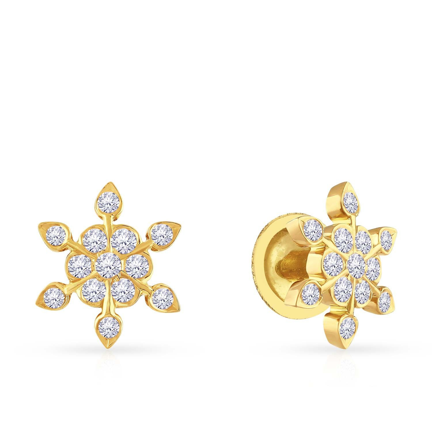 Mine Diamond Studded Gold Studs Earring ERHRT11159