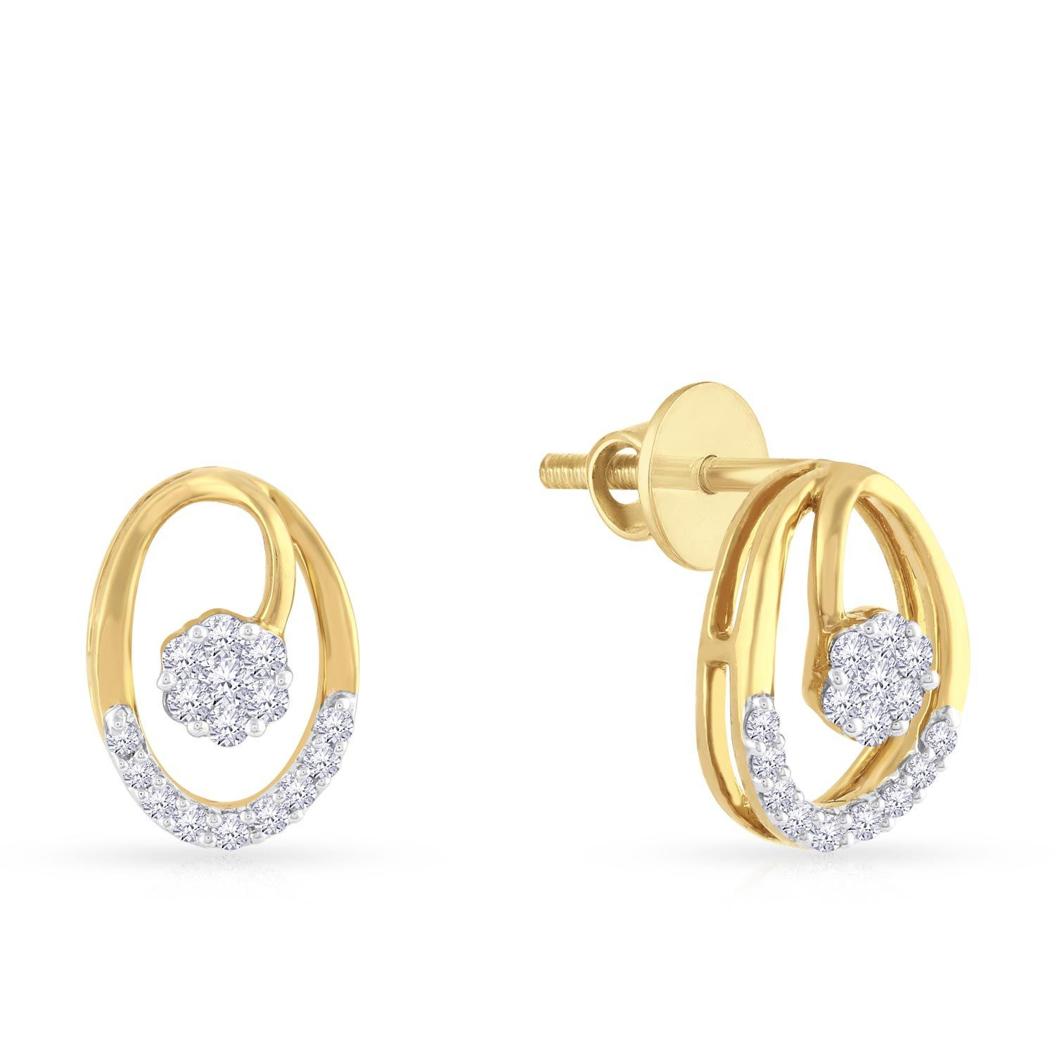 Mine Diamond Studded Gold Studs Earring ERNKGEN11105