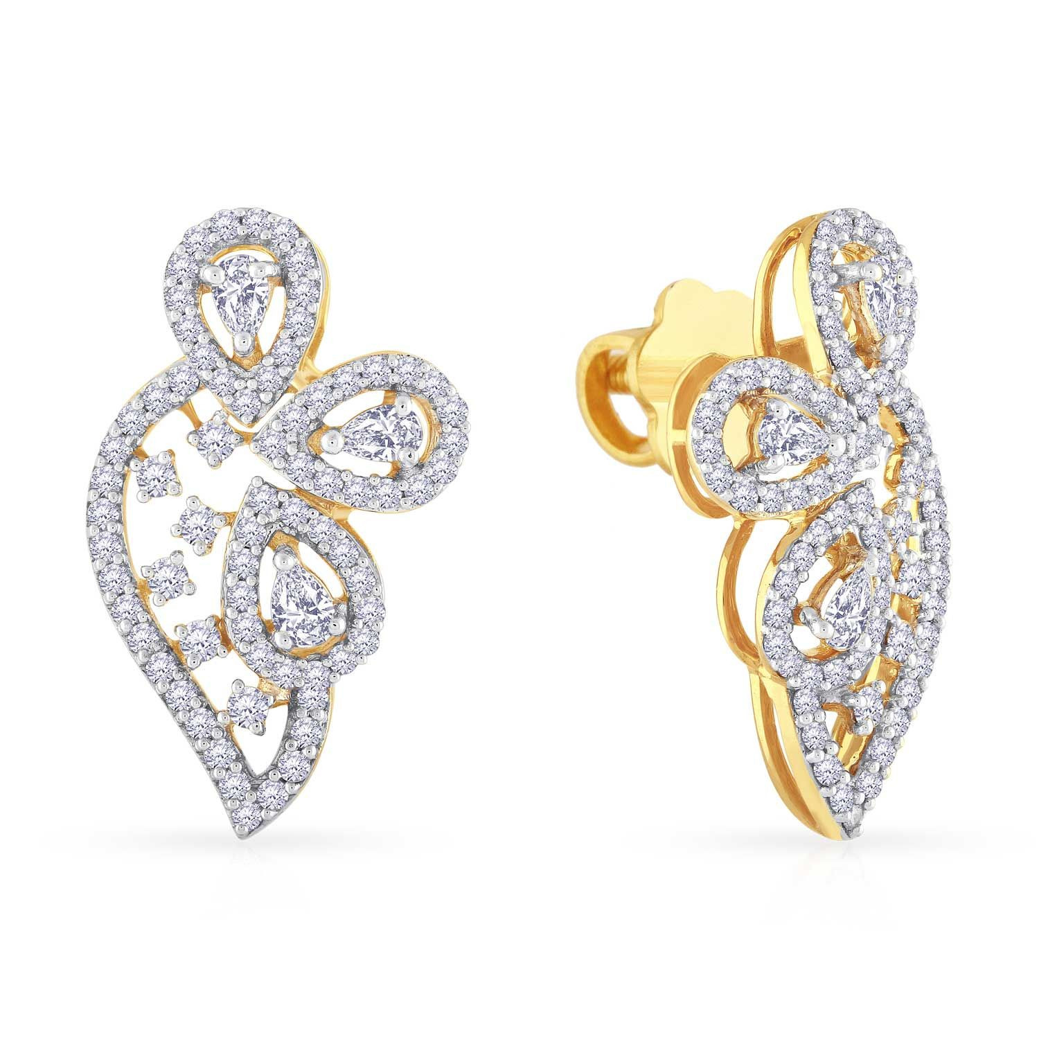 Mine Diamond Studded Gold Studs Earring ERPDALR10247
