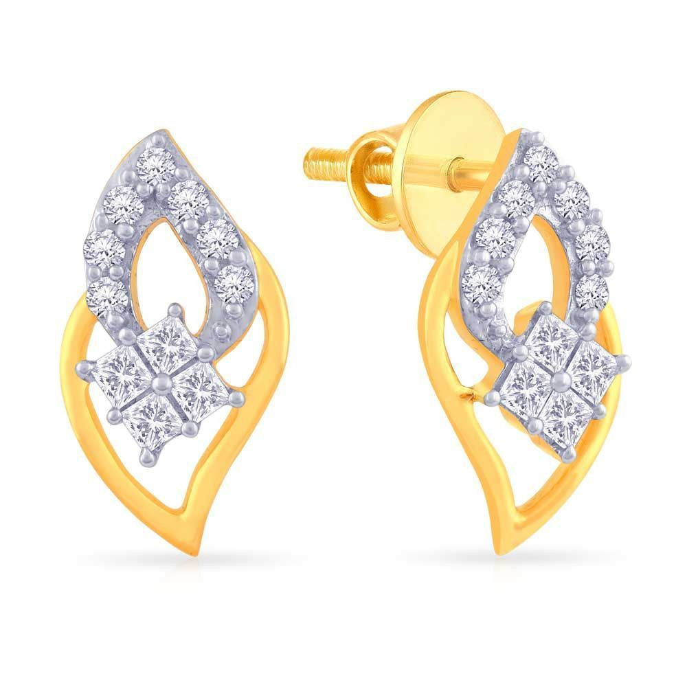 Mine Diamond Studded Gold Studs Earring ERPDGEN11131