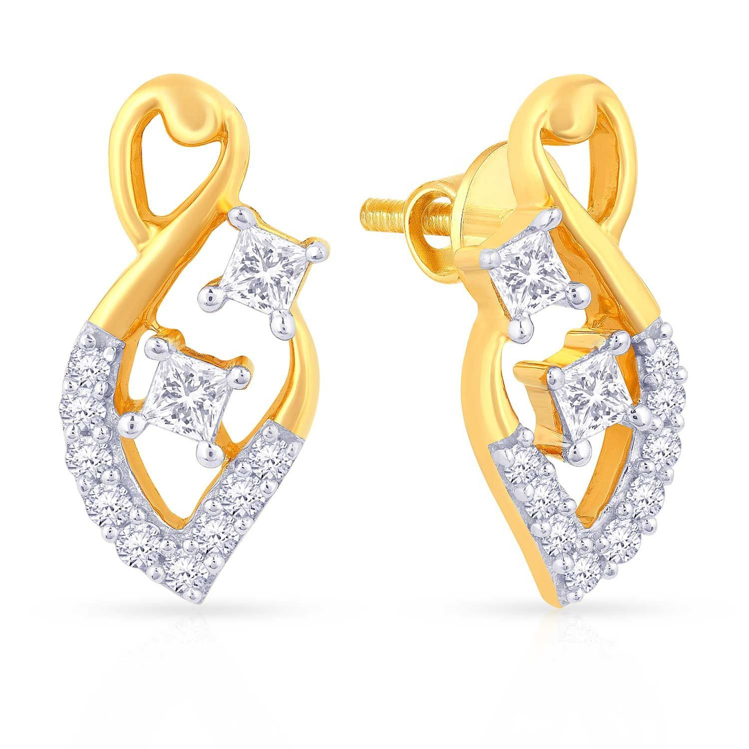 Mine Diamond Studded Gold Studs Earring ERPDGEN11142
