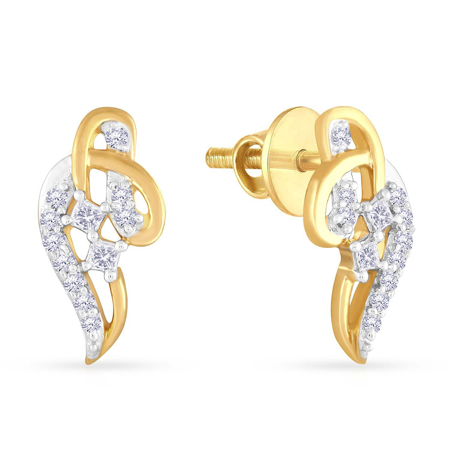 Mine Diamond Studded Gold Studs Earring ERPDGEN11789
