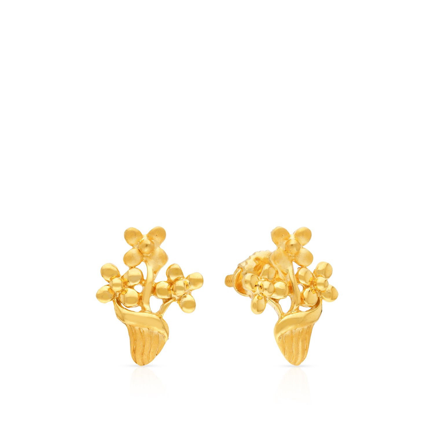 Malabar 22 KT Gold Studded Earring ERSK1598A