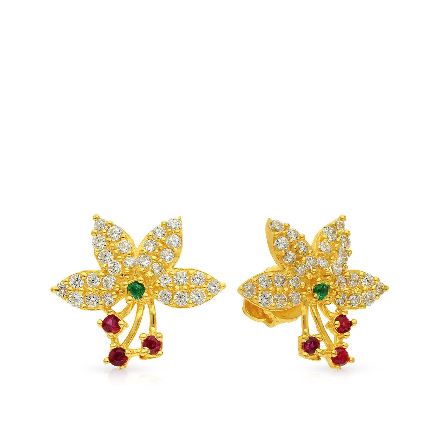 Malabar 22 KT Gold Studded Earring ERSK6712B