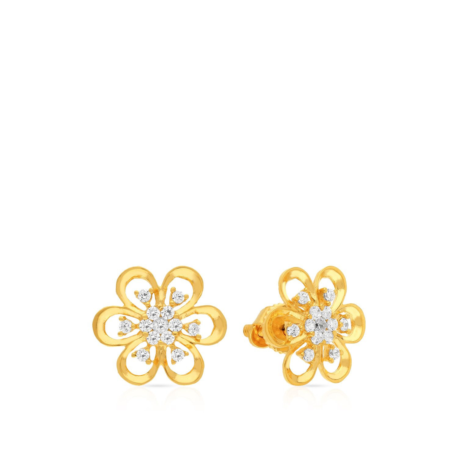 Malabar 22 KT Gold Studded Earring ERSKSNP4468
