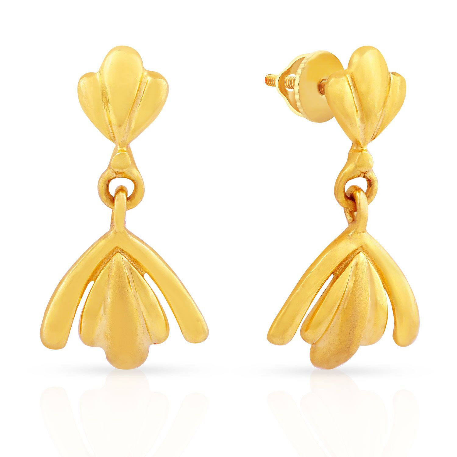 Malabar 22 KT Gold Studded Drops Earring ERSKYNO050