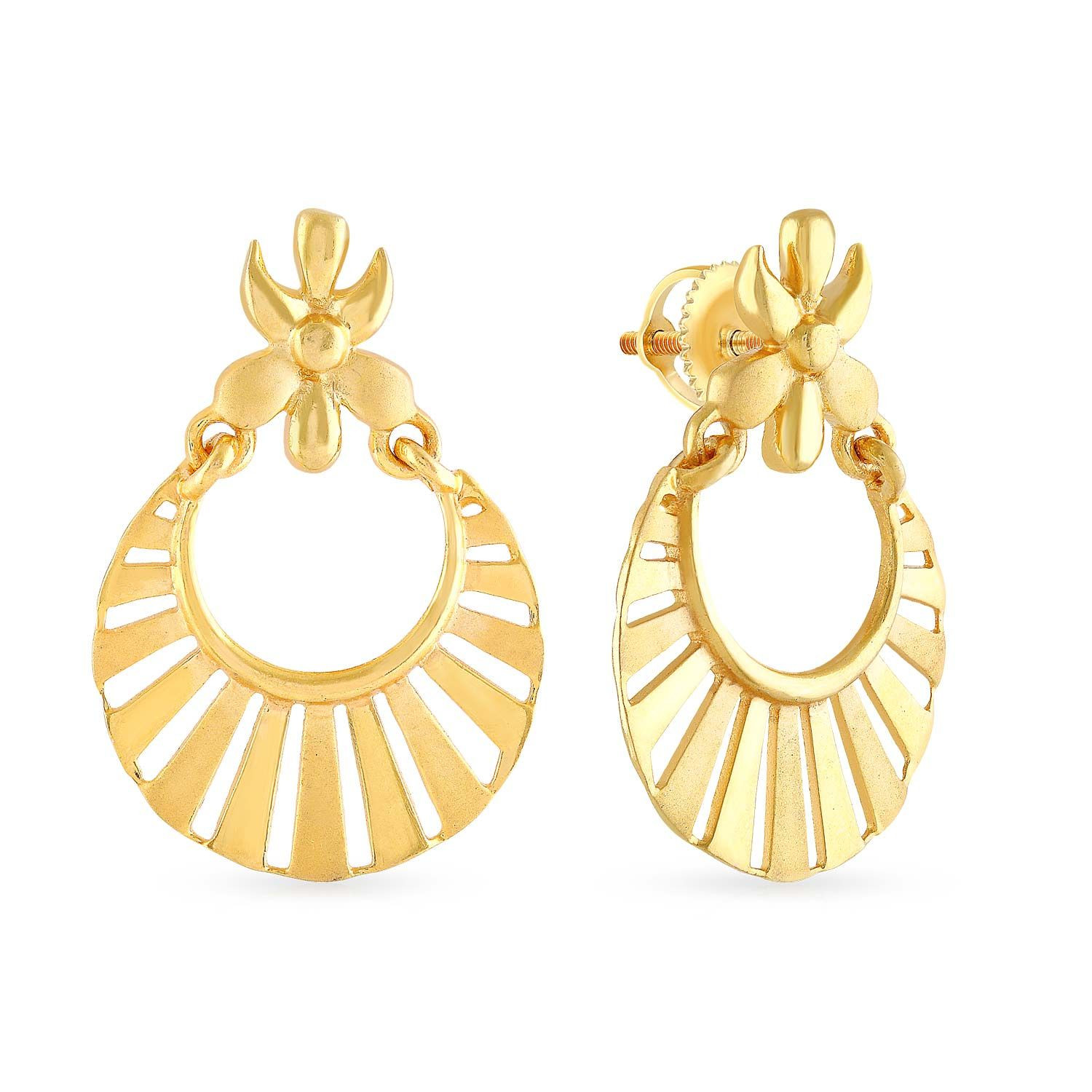 Malabar 22 KT Gold Studded Chandbali Earring ERSKYNO930