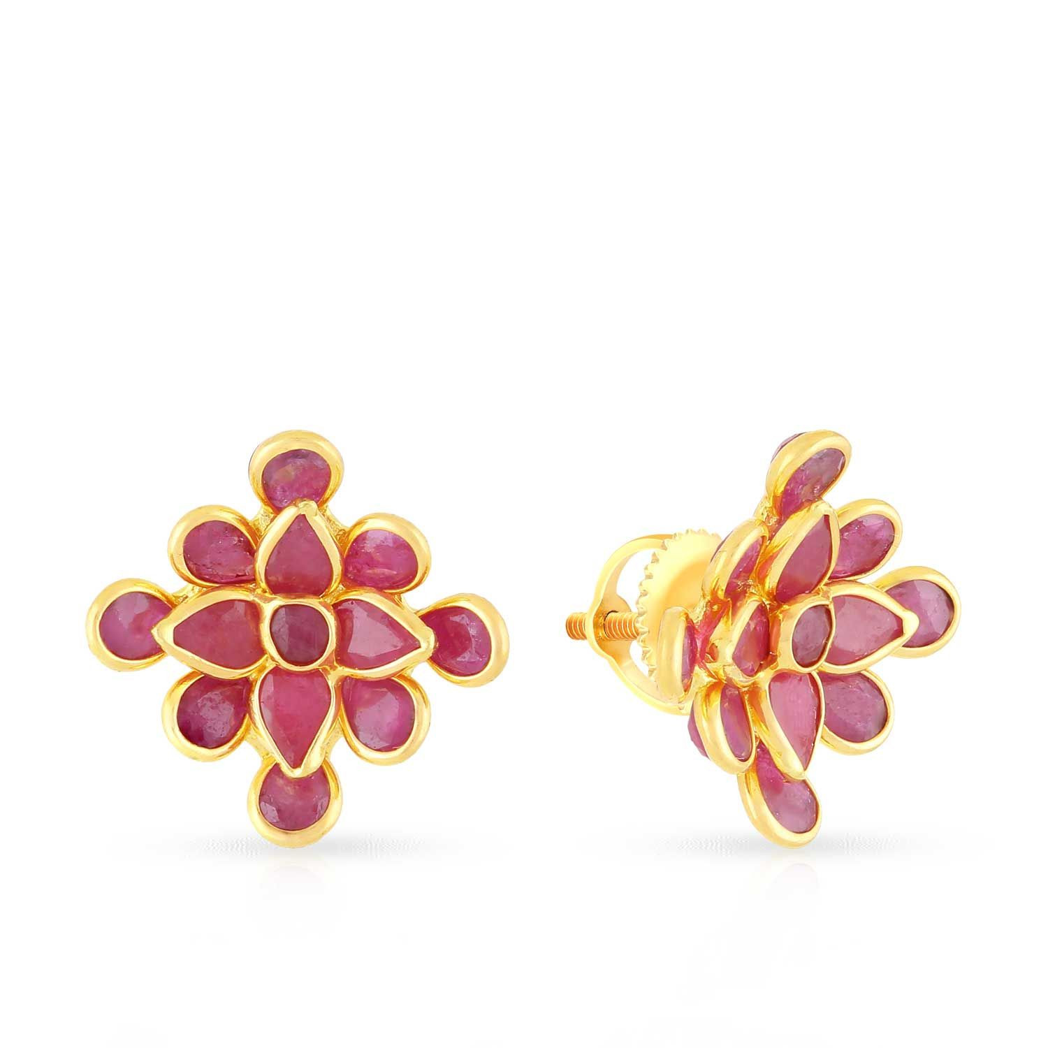 Precia Gemstone Studded Studs Gold Earring ERSNGGM070