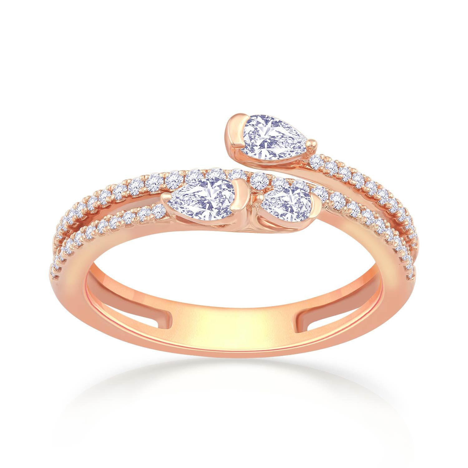 Mine Diamond Studded Gold Casual Ring FRALR10227