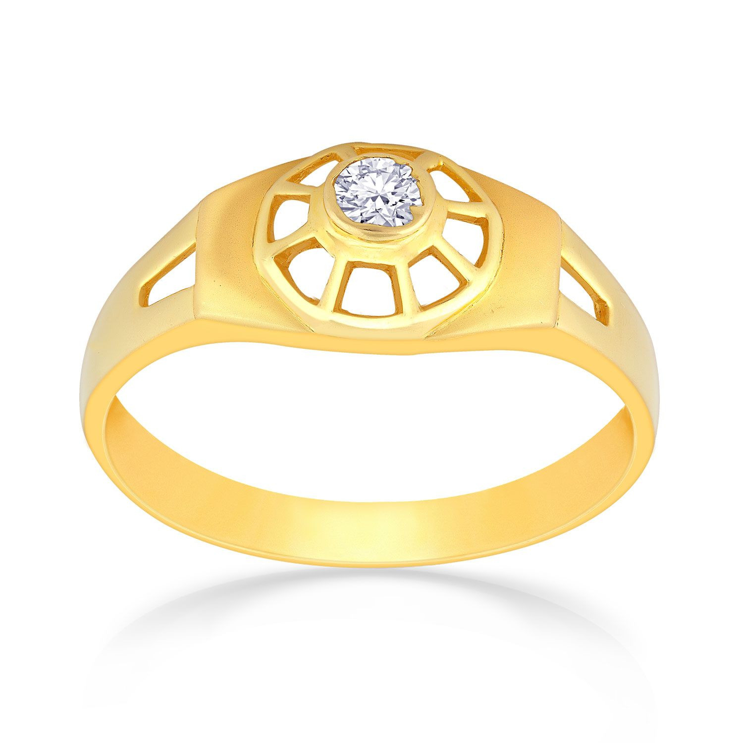 Malabar 22 KT Gold Studded Ring For Men FRDZSKY508
