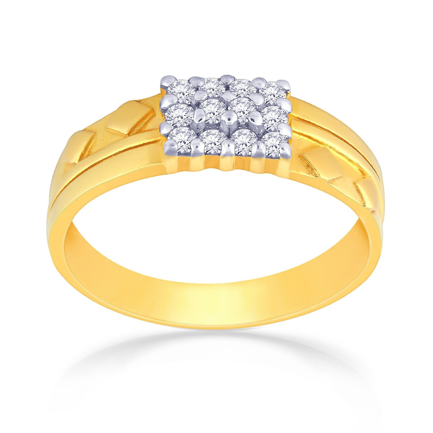Malabar 22 KT Gold Studded Ring For Men FRDZSKY511