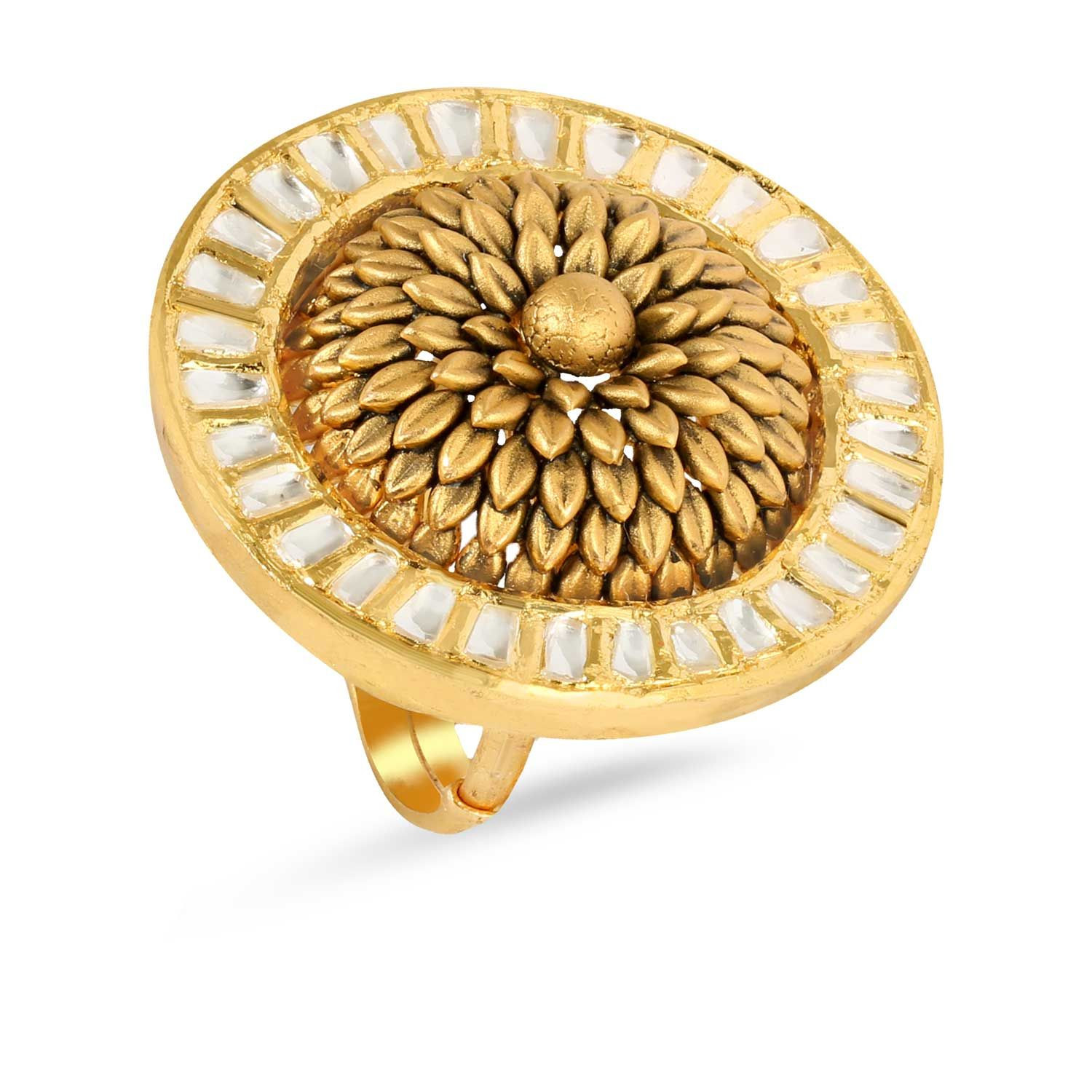 Punjabi Bride Ethnix Gold Ring FRGEANKDBRA058