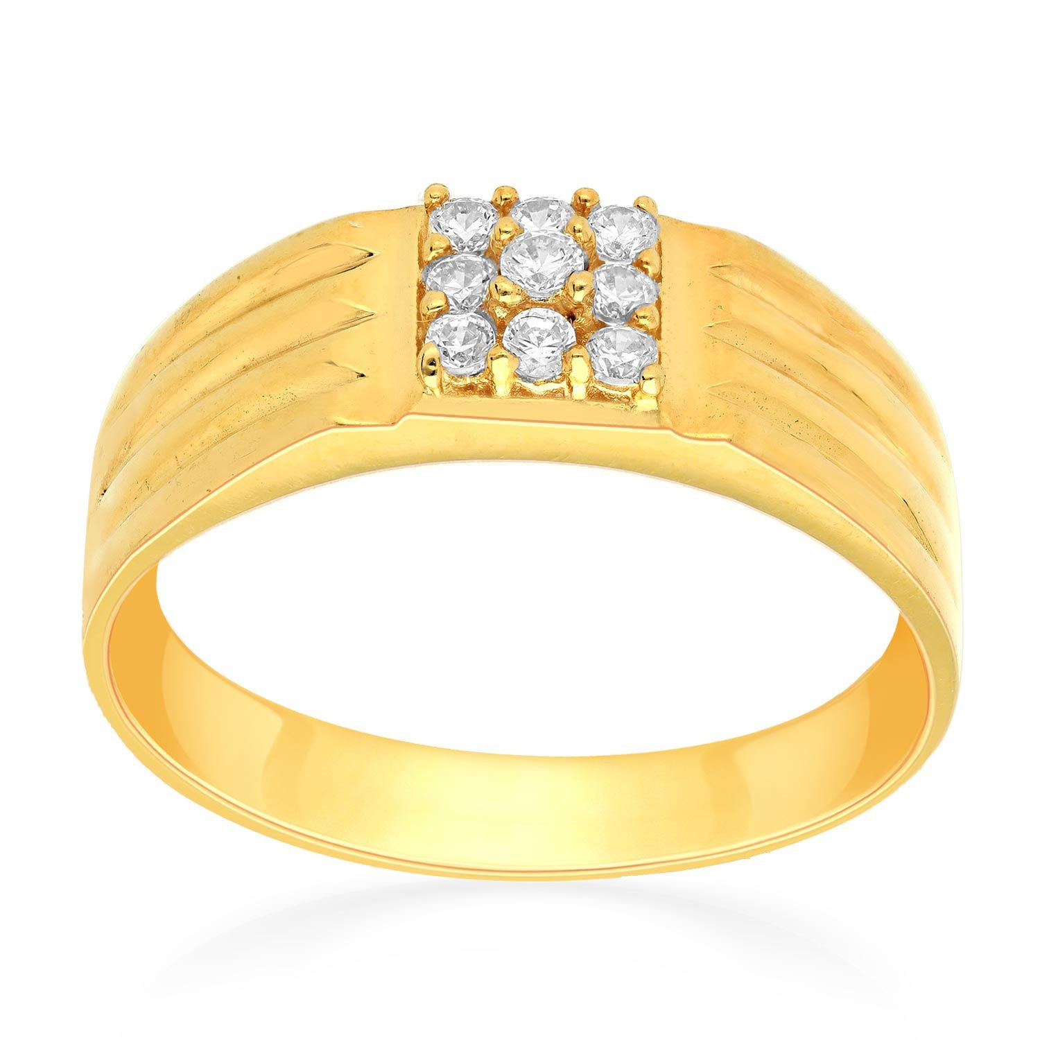 Malabar 22 KT Gold Studded Ring For Men FRGEDZRUGTT182