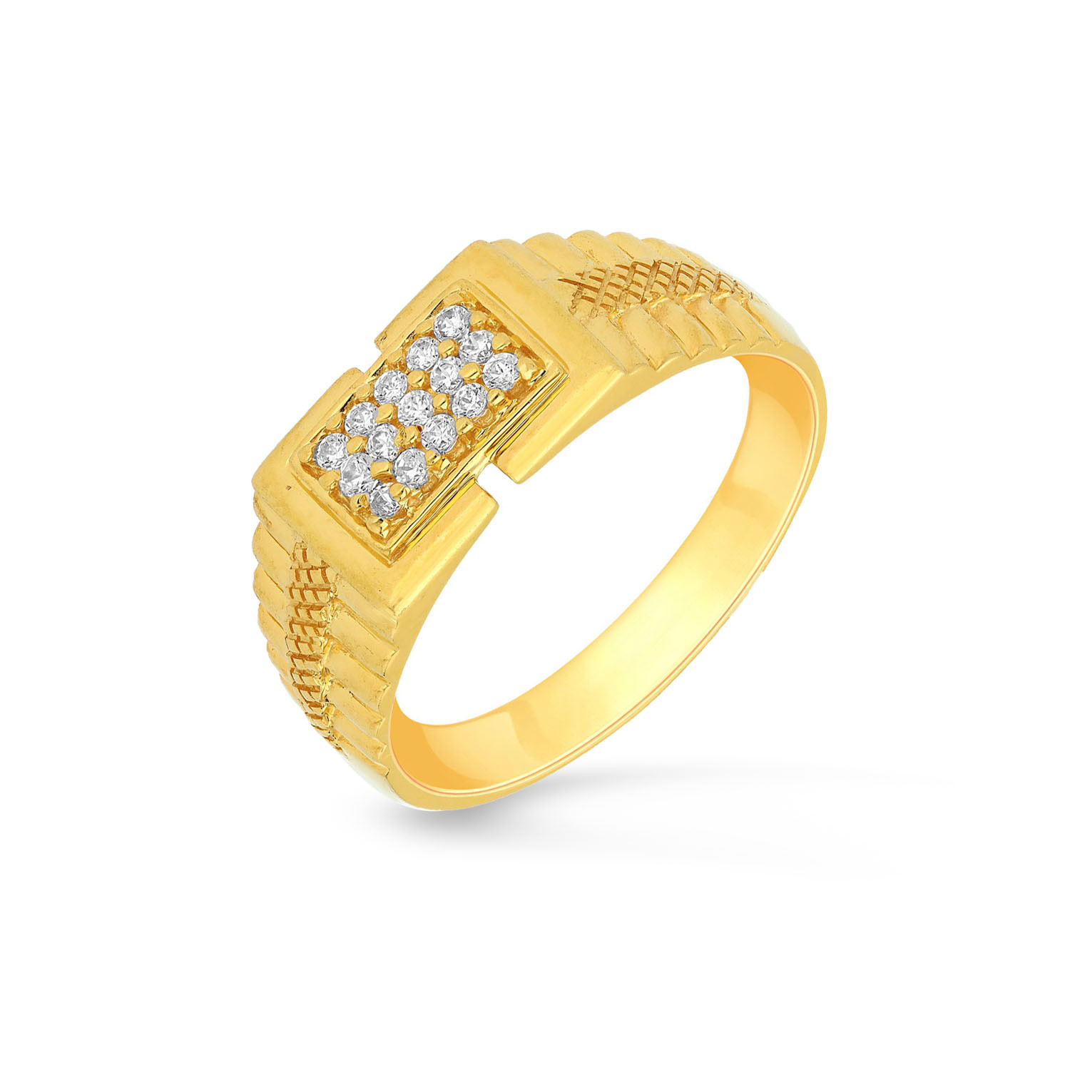 Malabar 22 KT Gold Studded Ring For Men FRGEDZRUGTT184