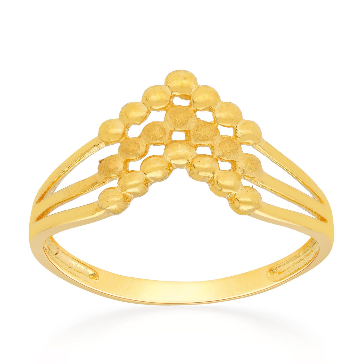 Malabar 22 KT Gold Studded Casual Ring FRGEDZRURGW734