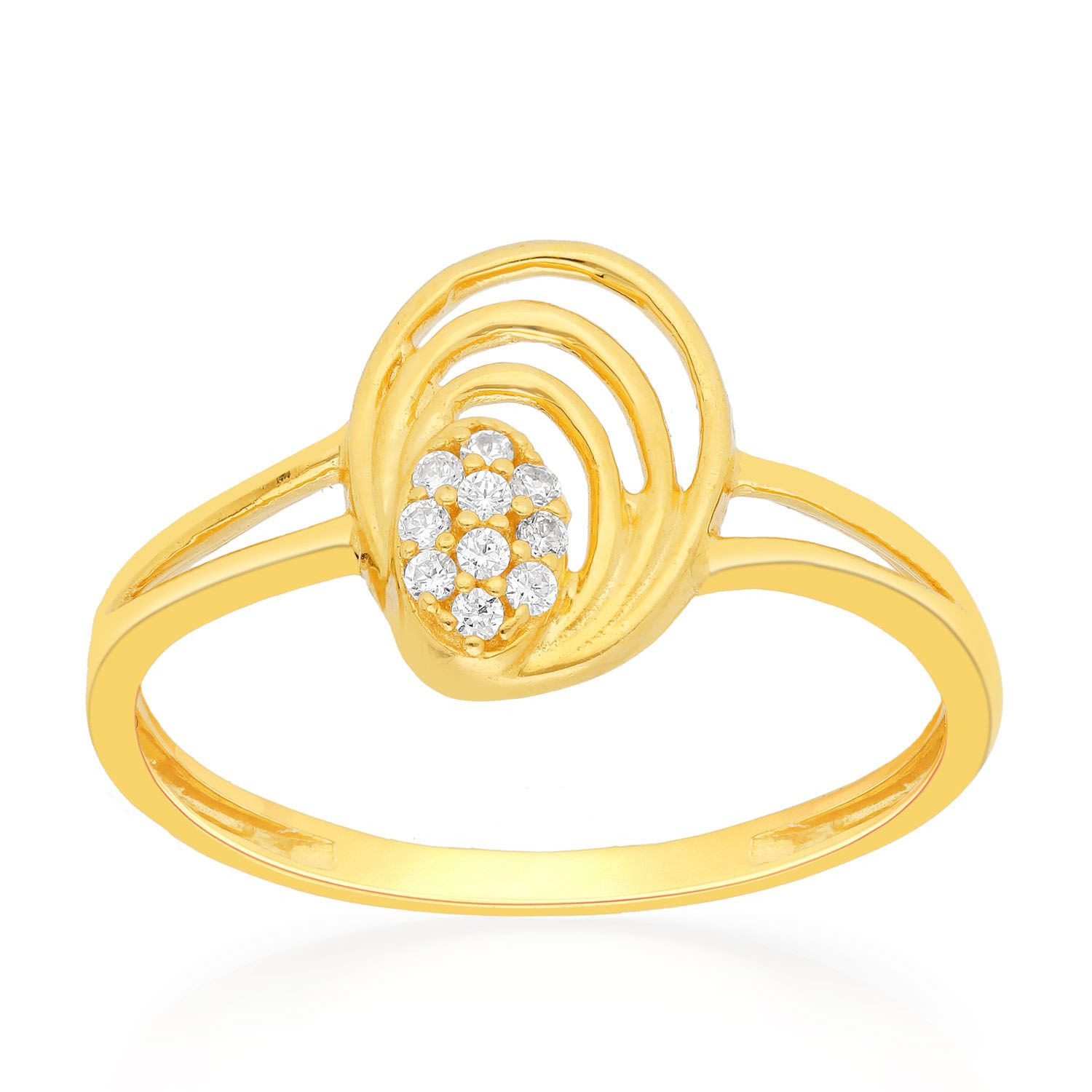 Malabar 22 KT Gold Studded Casual Ring FRGEDZRURGW748