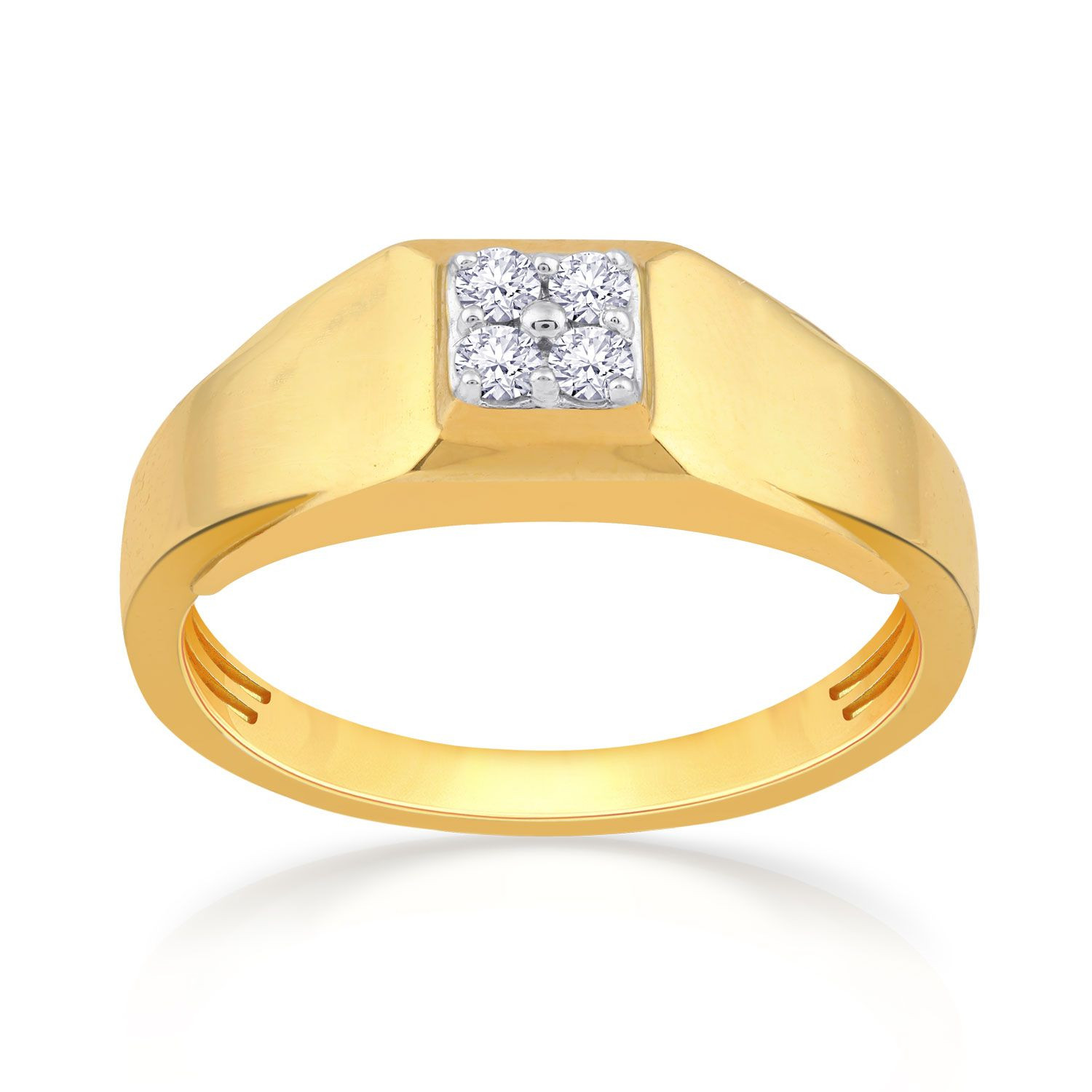 Mine Diamond Studded Gold Casual Ring FRGEN10353