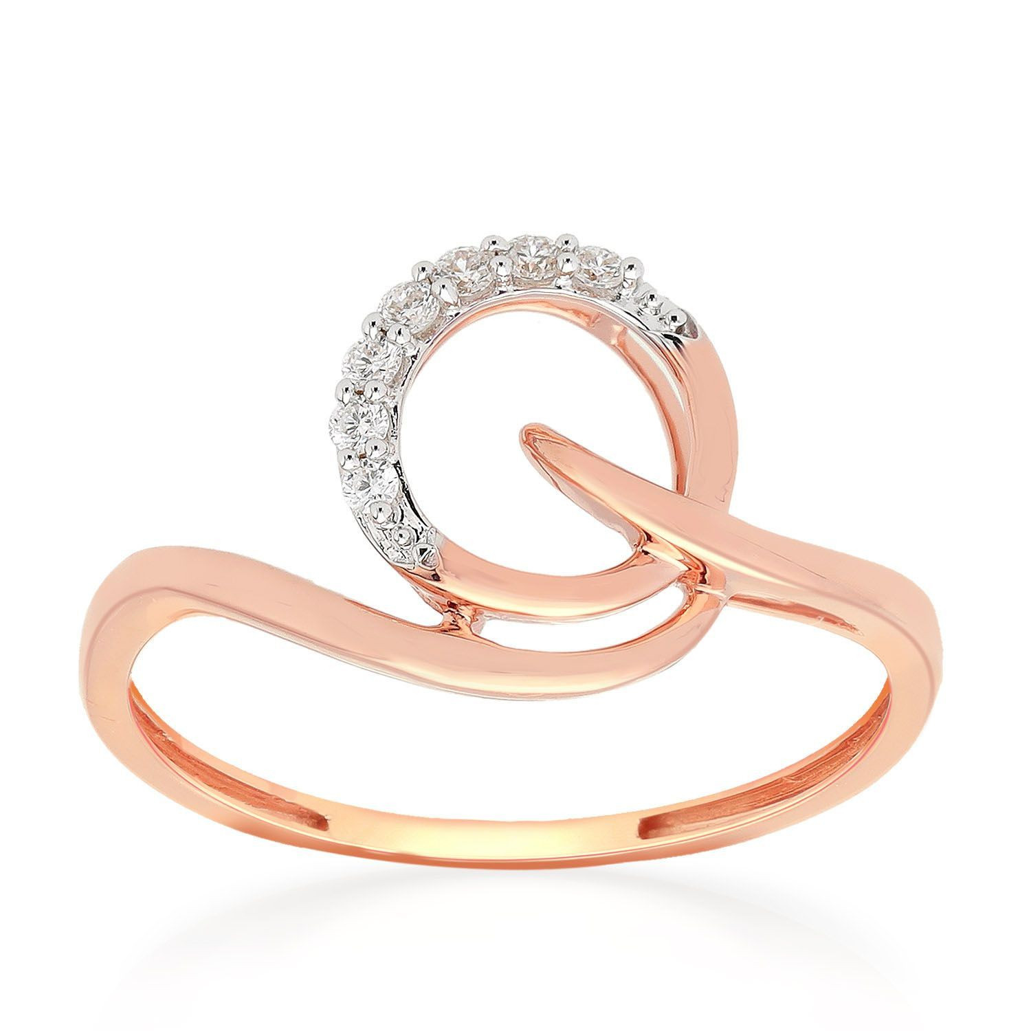 Mine Diamond Studded Gold Casual Ring FRGEN10790