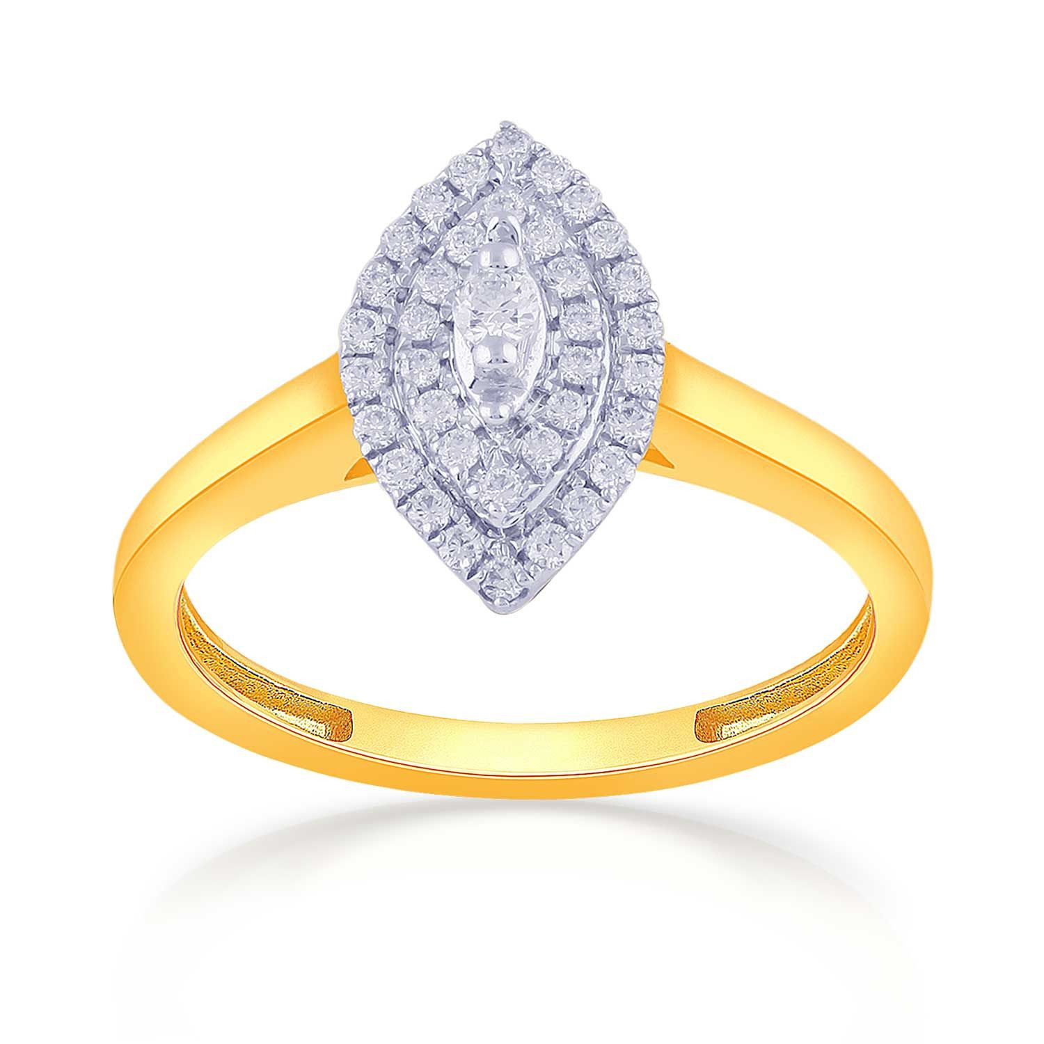 Mine Diamond Studded Gold Casual Ring FRGEN12279