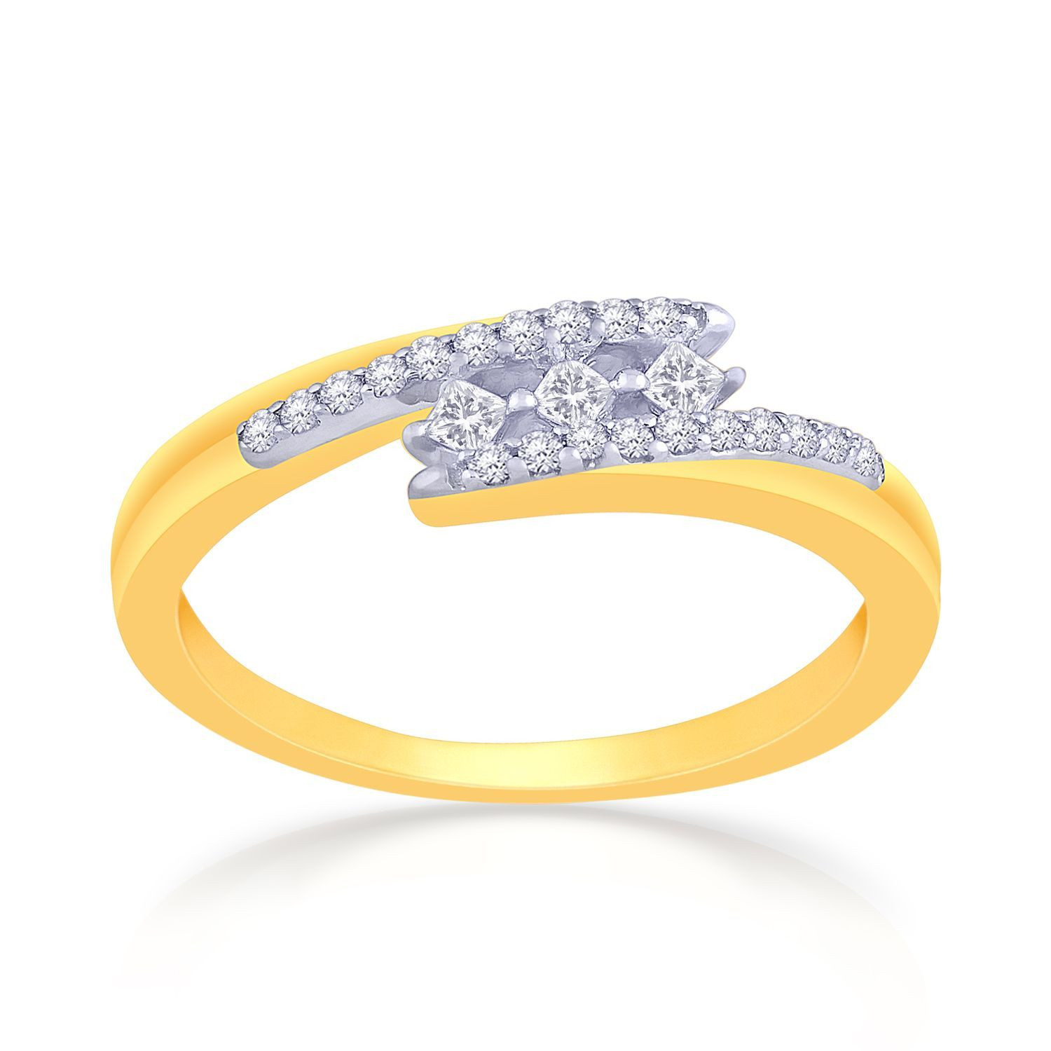 Mine Diamond Studded Gold Casual Ring FRGEN12598