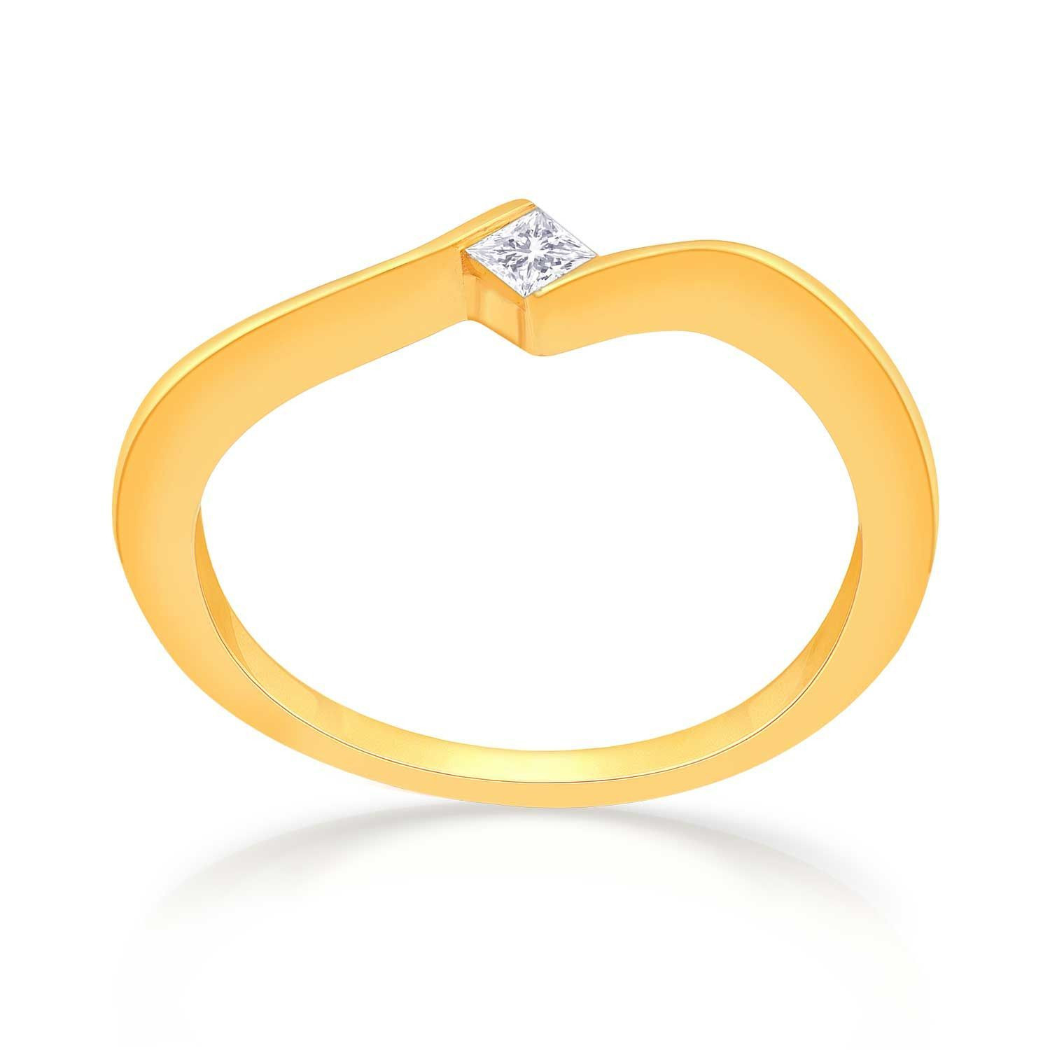 Mine Diamond Studded Gold Casual Ring FRGEN12654
