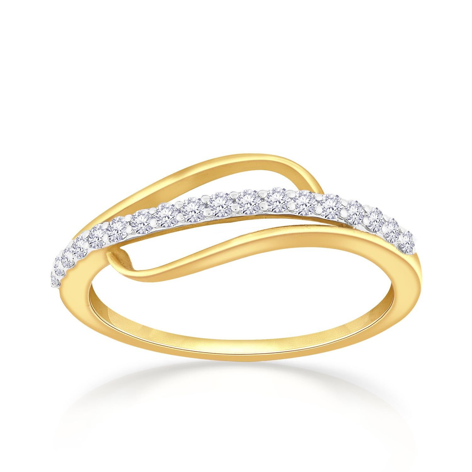 Mine Diamond Studded Gold Casual Ring FRGEN12835