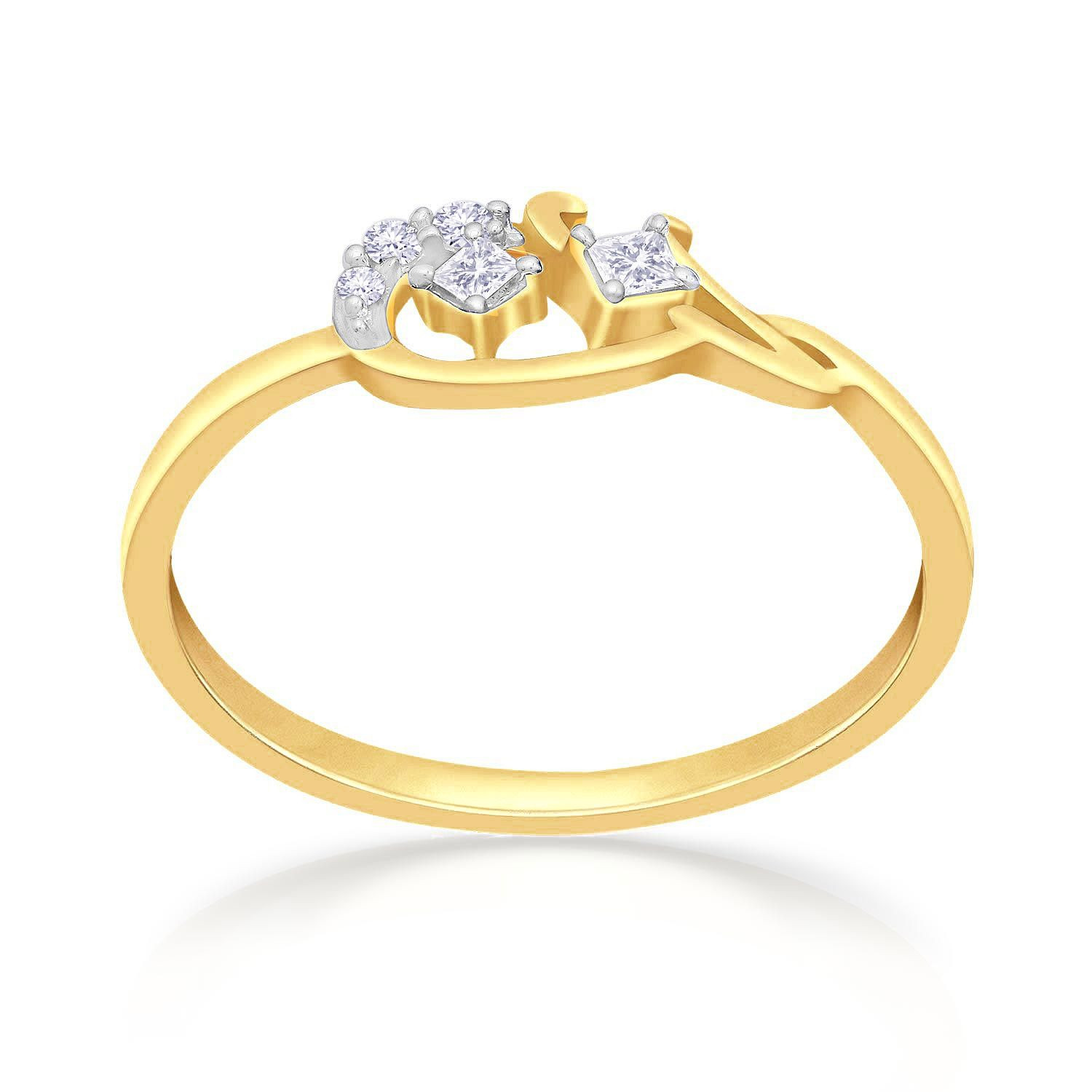 Mine Diamond Studded Gold Casual Ring FRGEN12870