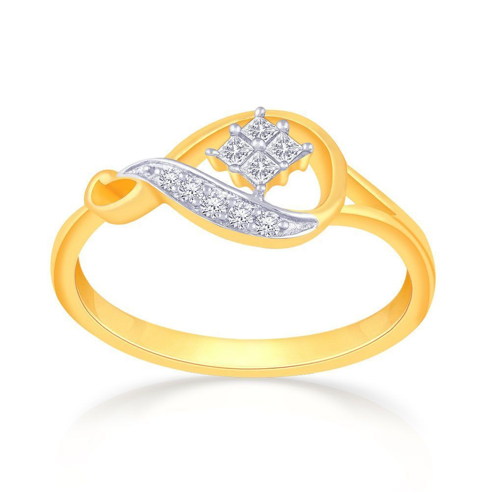 Mine Diamond Studded Gold Casual Ring FRGEN12968
