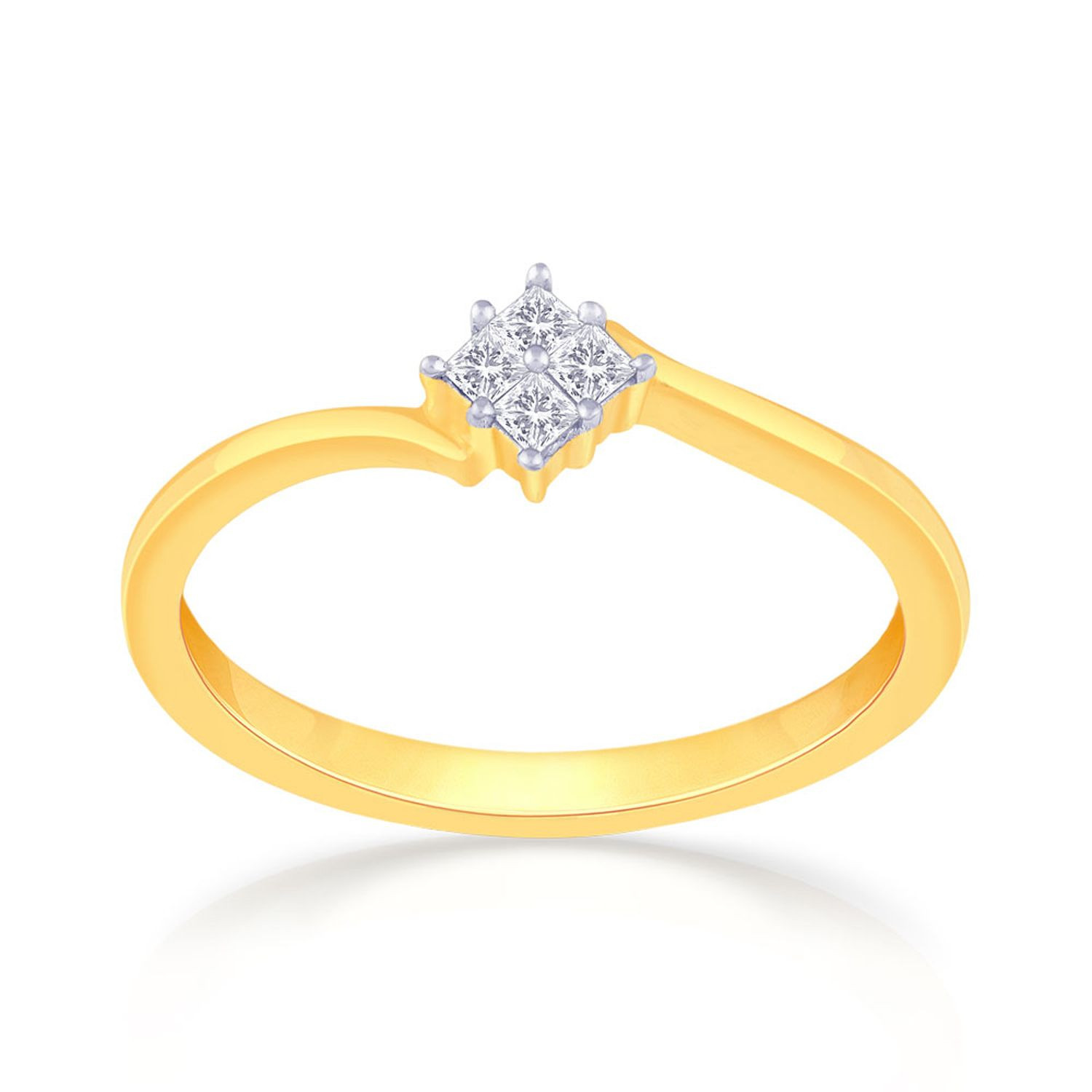Mine Diamond Studded Gold Casual Ring FRGEN13092