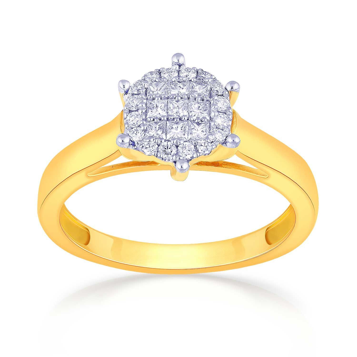 Mine Diamond Studded Gold Casual Ring FRGEN13102