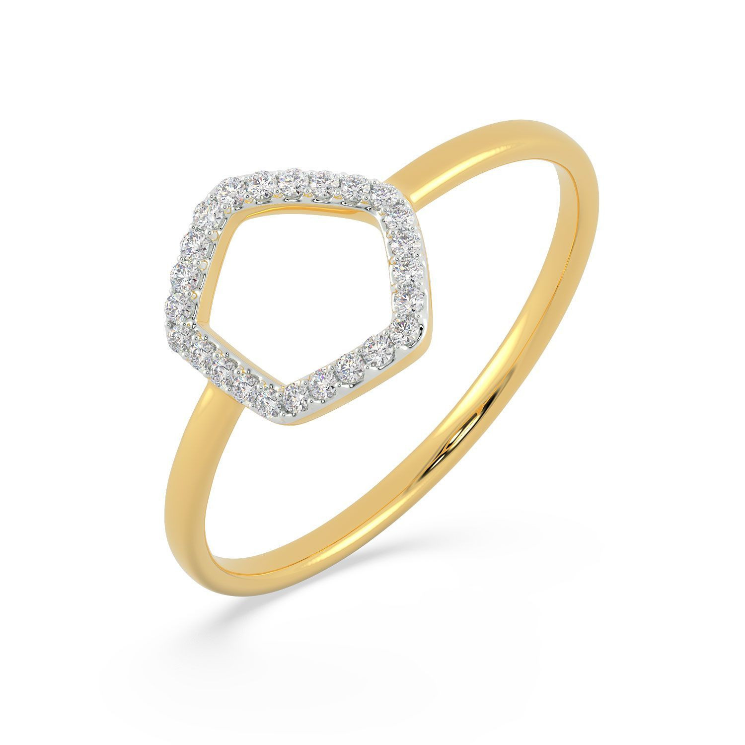 Mine Diamond Studded Gold Broad Rings FRGEN13178