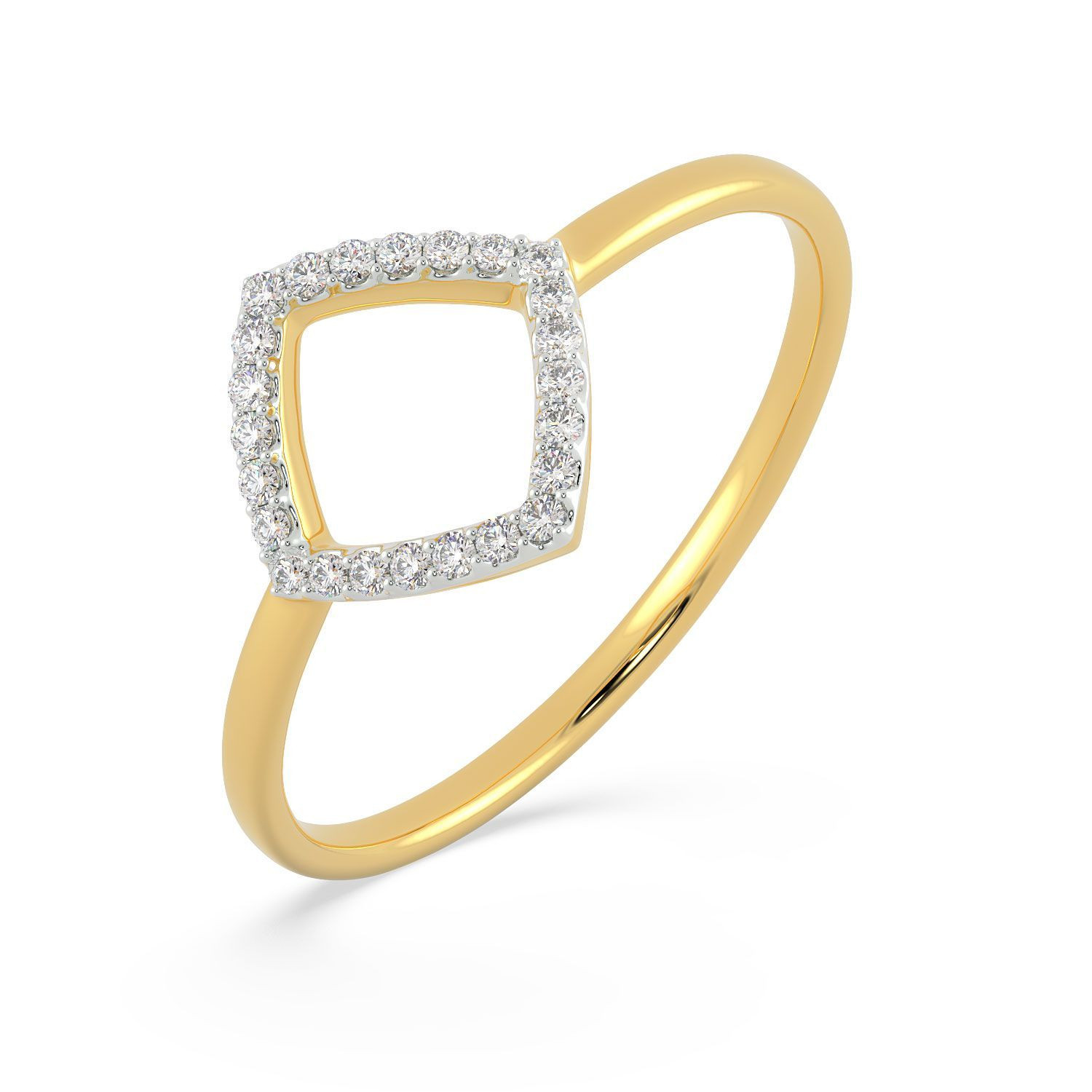 Mine Diamond Studded Gold Broad Rings FRGEN13179
