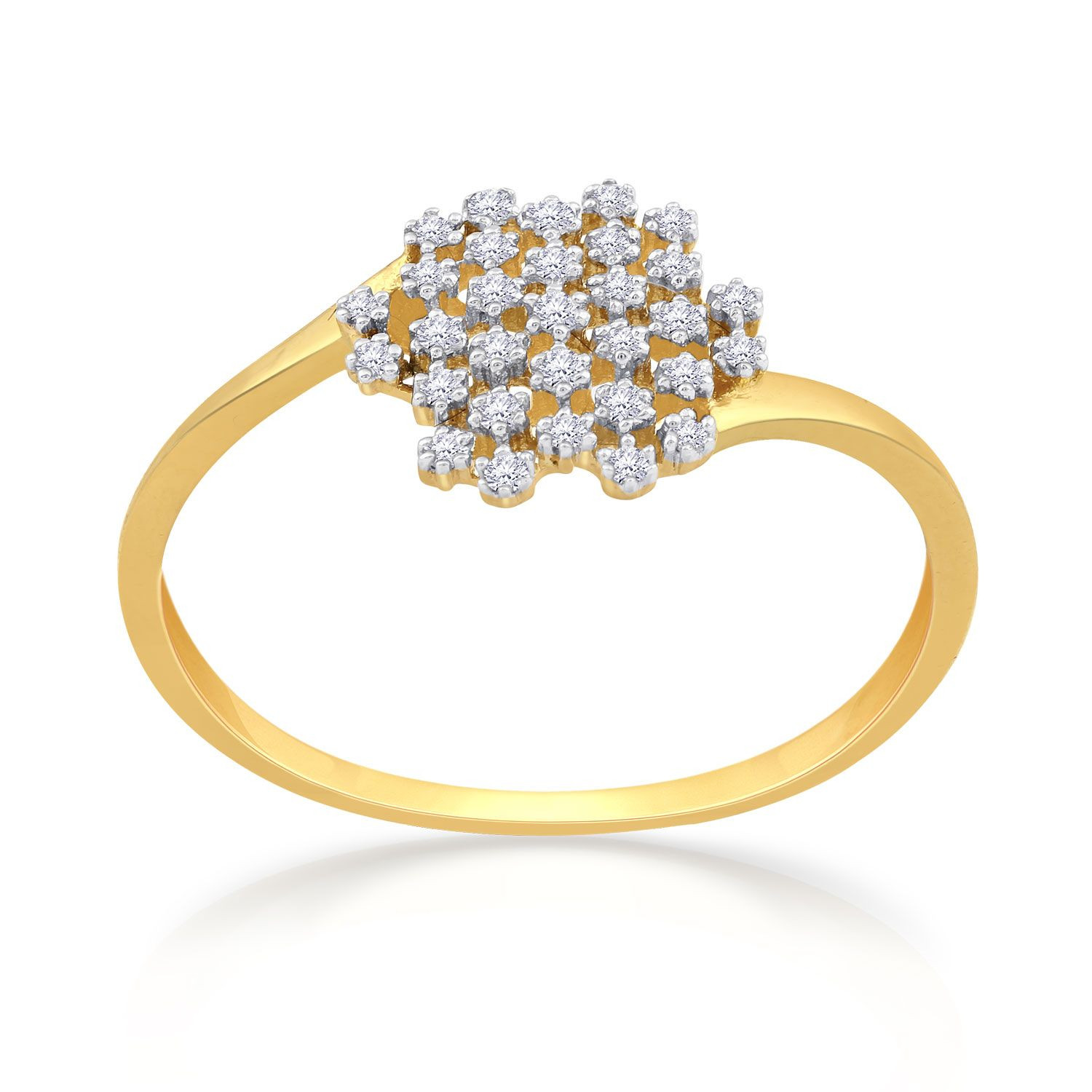 Mine Diamond Studded Gold Casual Ring FRGEN13560